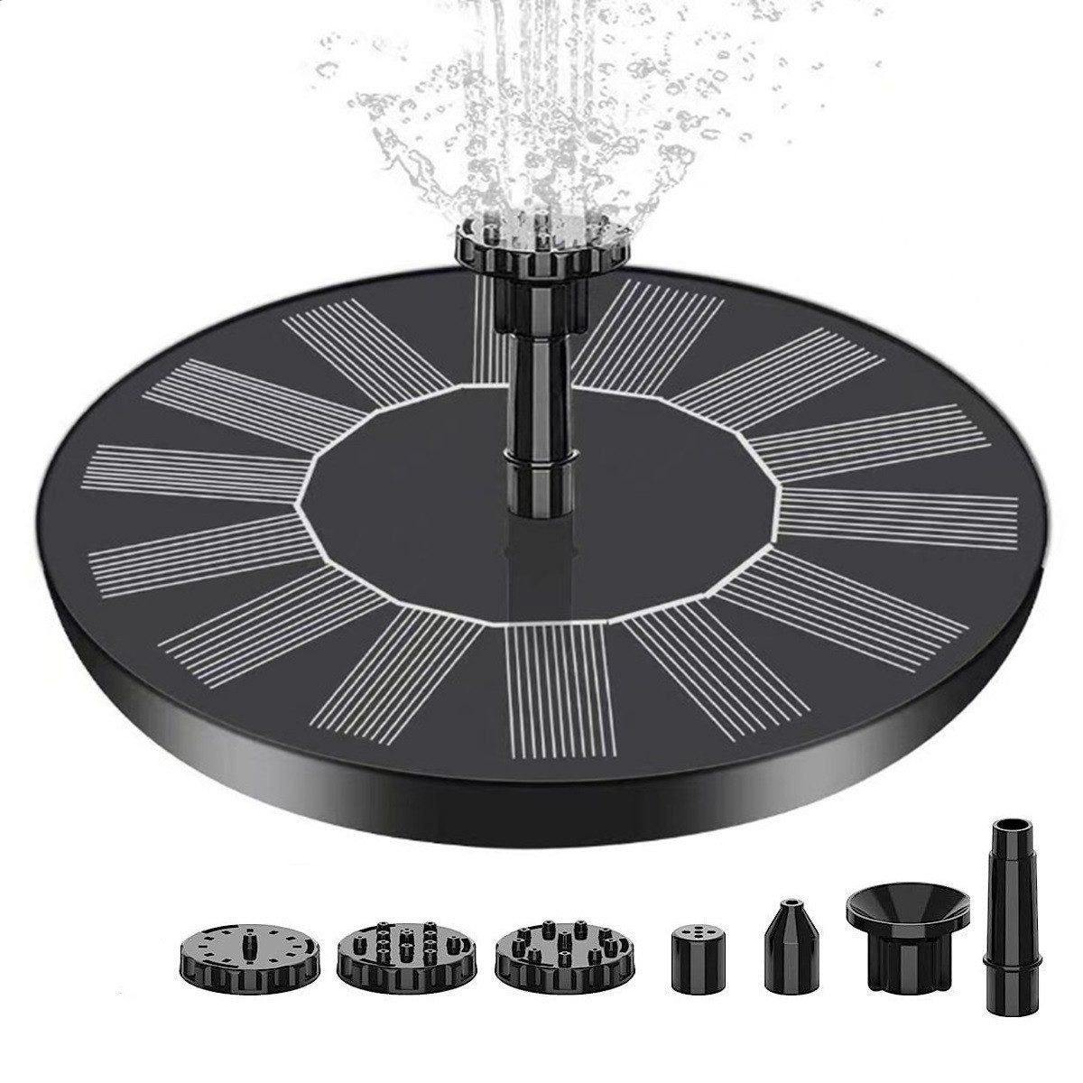DOPWii Gartenbrunnen Gartenbrunnen,1.2W, 13*13CM,Solarbrunnen Mit 6