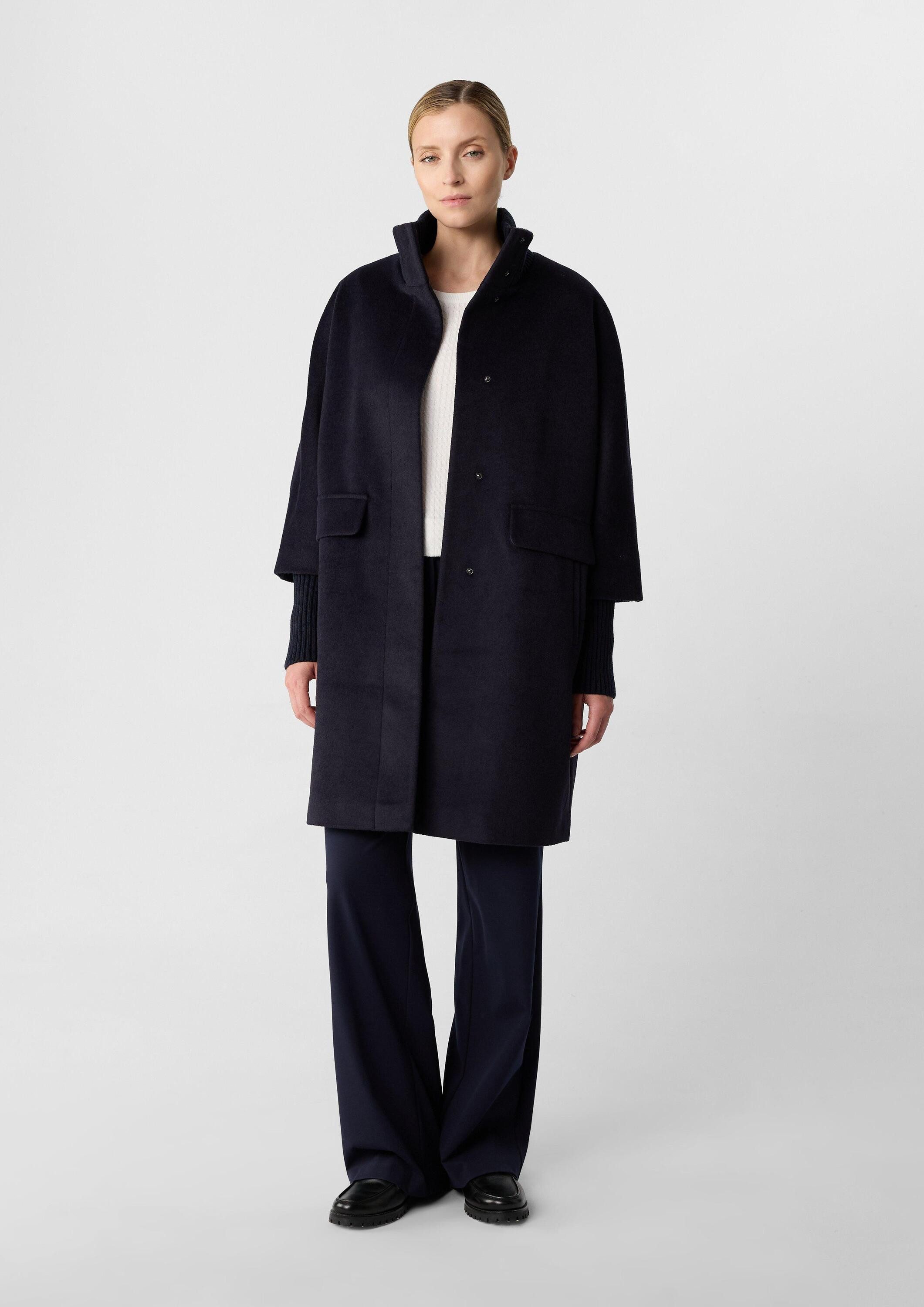 comma Funktionsmantel Outdoor-Mantel Cape-Mantel aus Wollmix