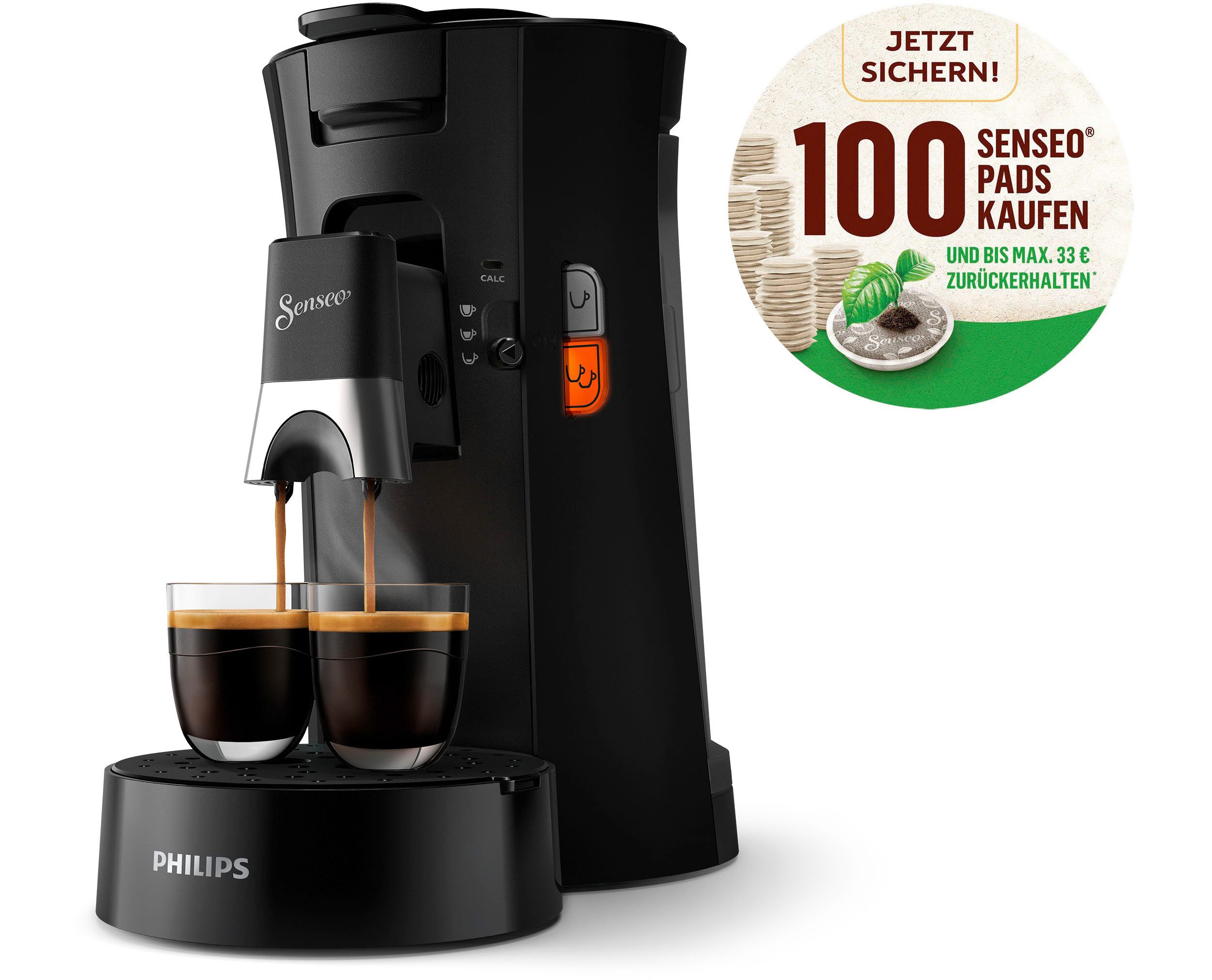 Philips Senseo Kaffeepadmaschine Select CSA230/69, mit