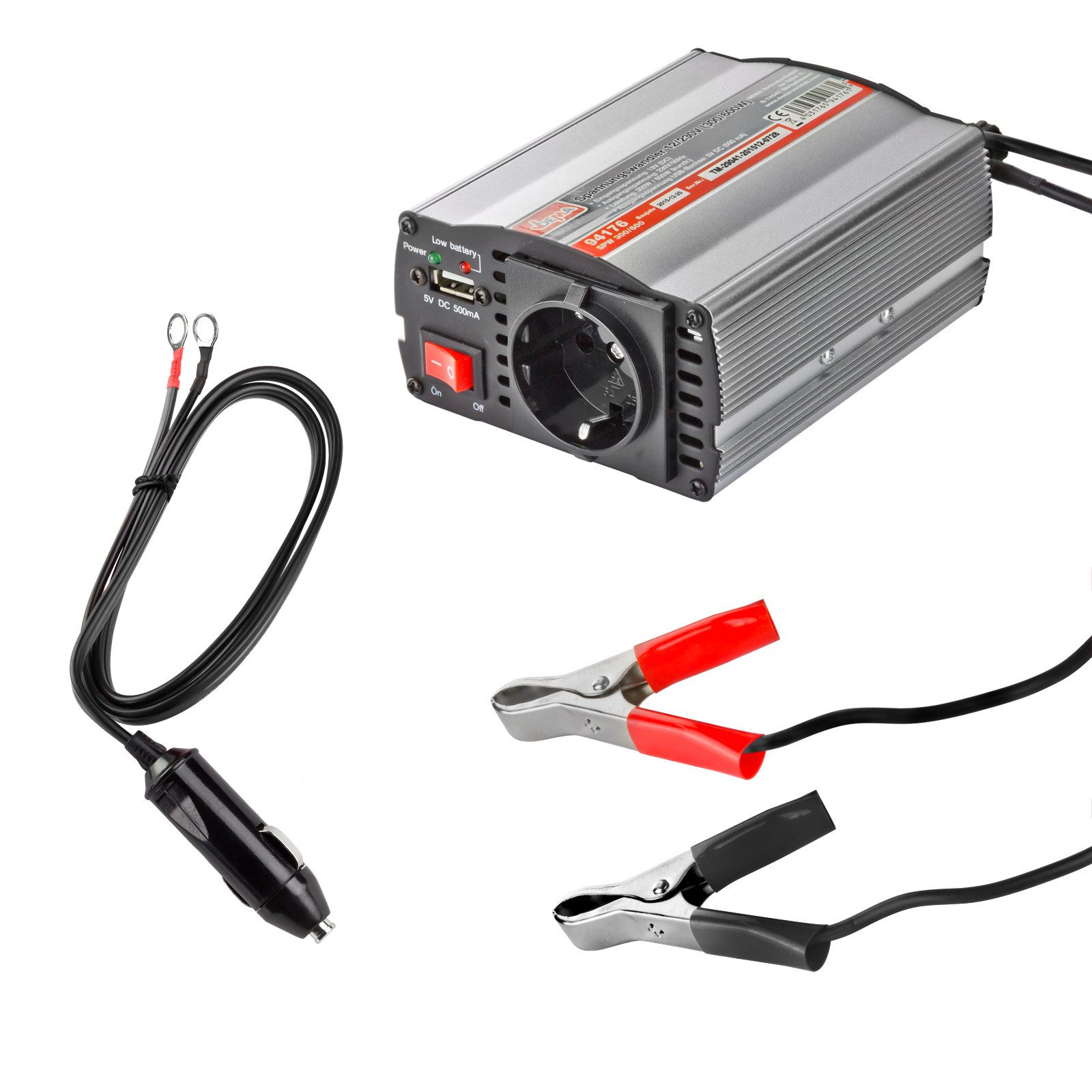 DEMA Spannungswandler Spannungswandler 12/230Volt 300W/600W USB