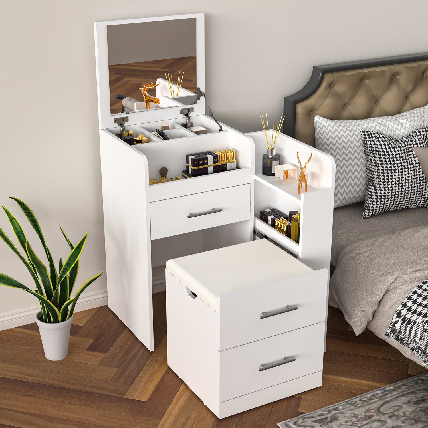 WILGOON Schminktisch 3 in 1 Schminktisch