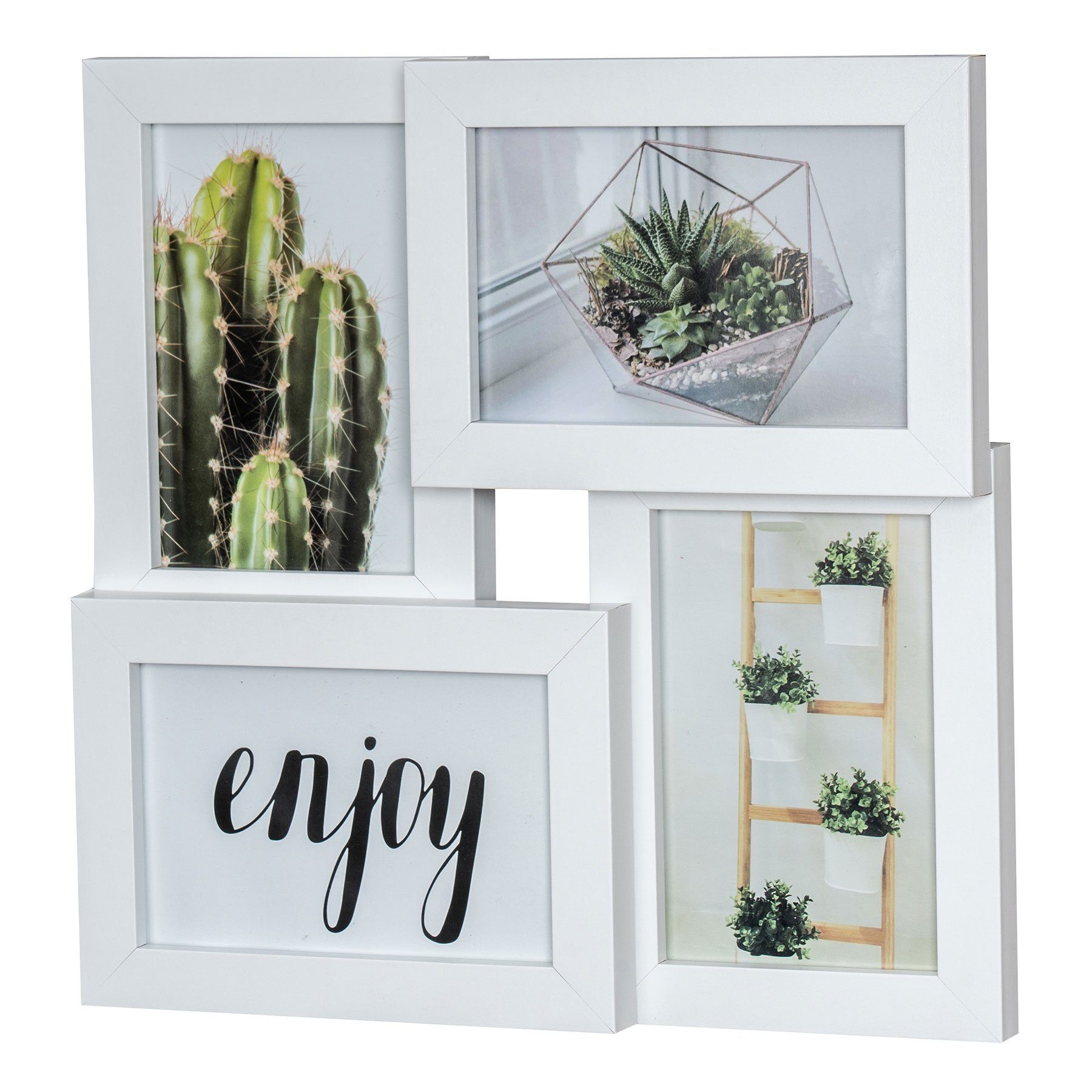 Levandeo® Bilderrahmen Collage, Bilderrahmen 30x30cm Weiß