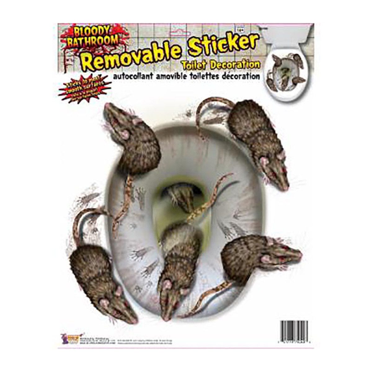 Rubies Niederlande b.v. Dekoobjekt Toilettenaufkleber Ratten