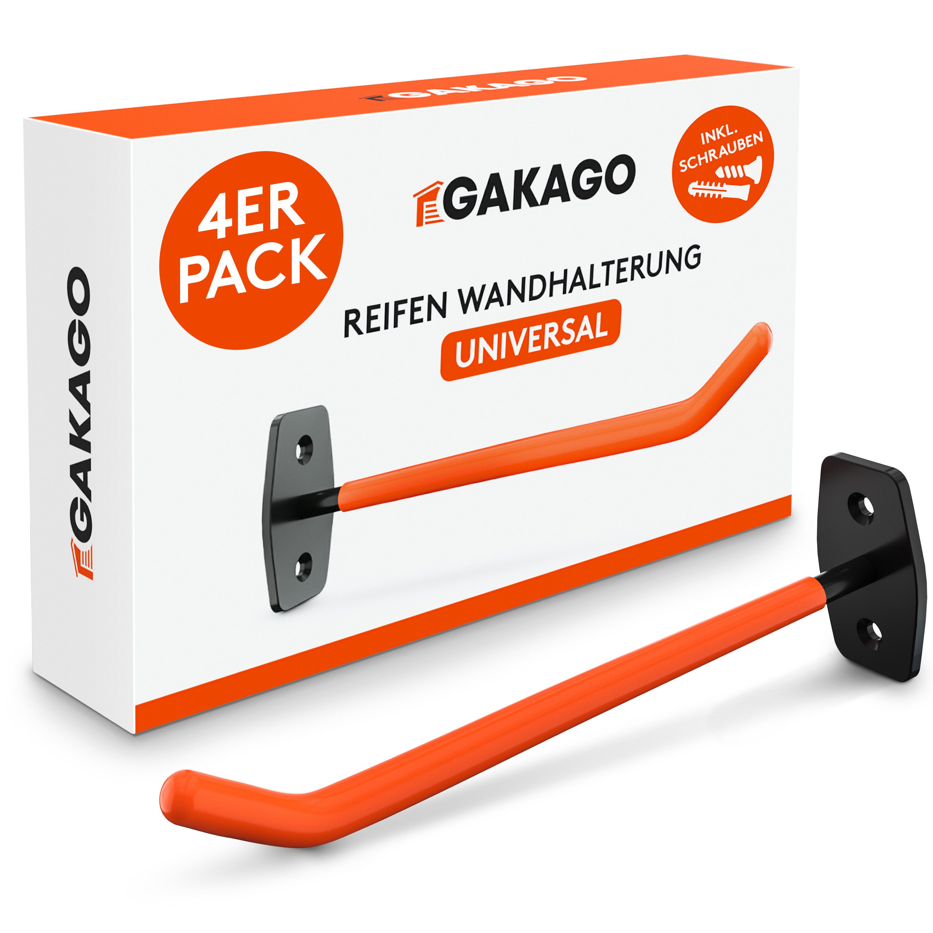 Gakago Reifen-Wandhalterung, (4-tlg., für Autoreifen &