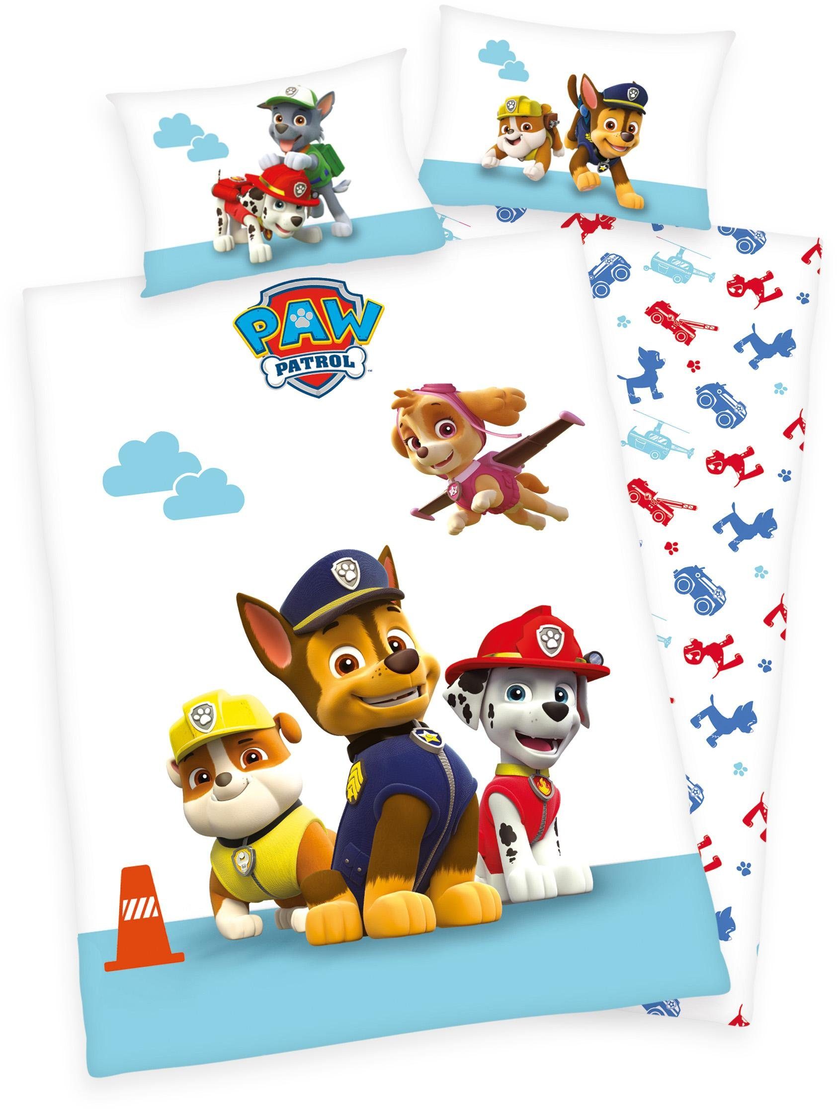 PAW PATROL Kinderbettwäsche Dogs, Renforcé, 2