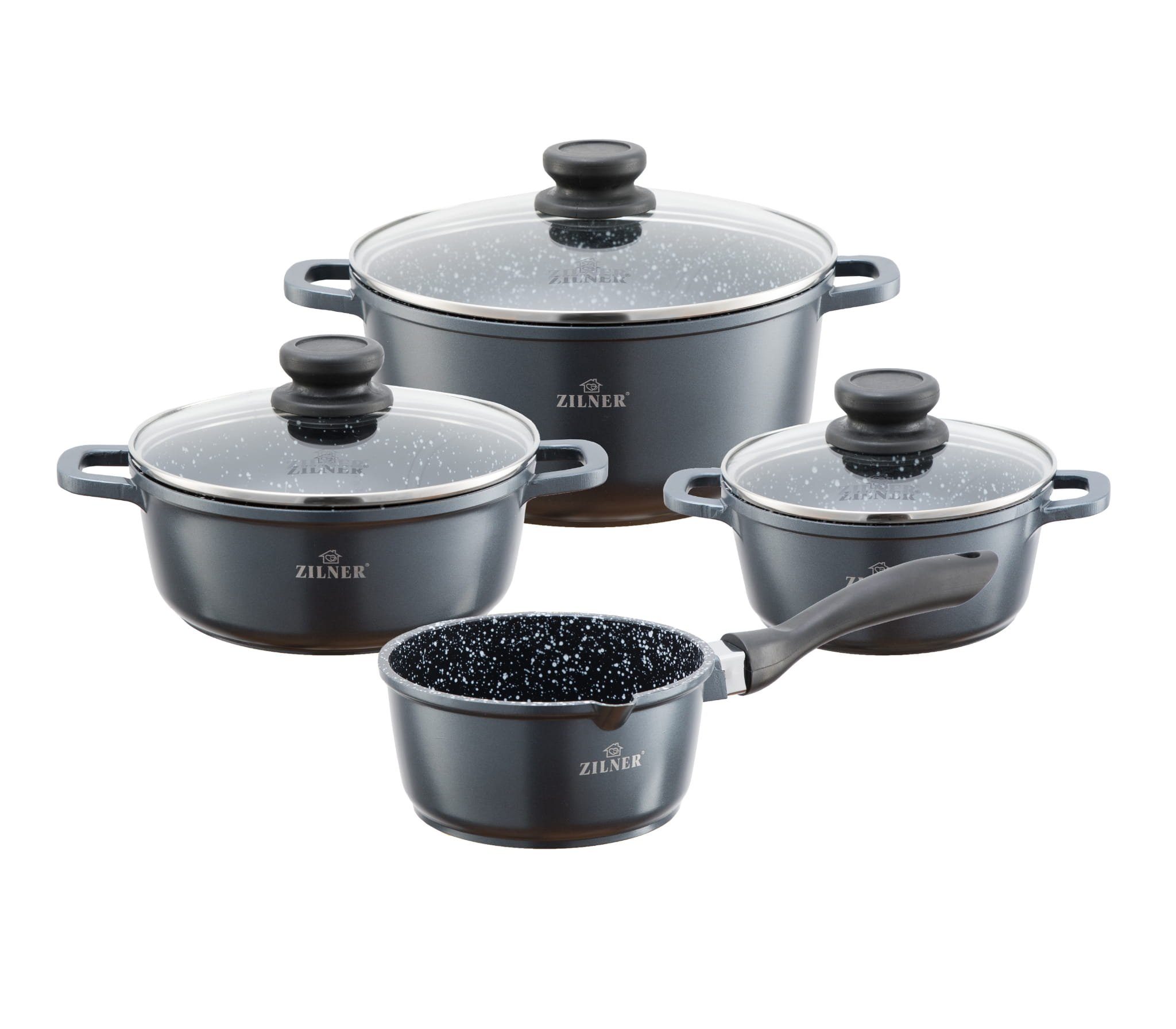 Zilner Topf-Set Schwarze Töpfe in 3