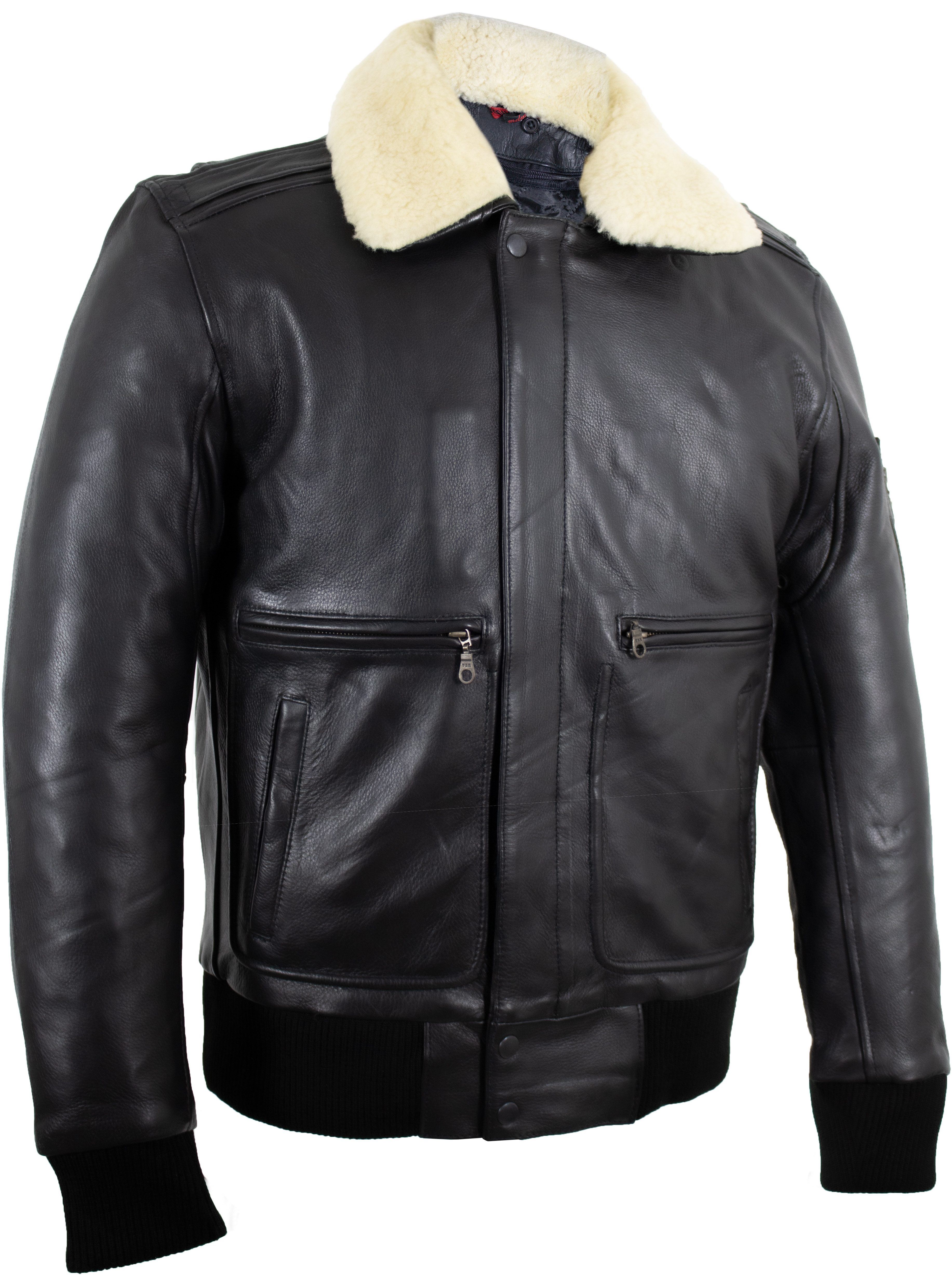 MDM Lederjacke Herren Lederjacke Fliegerjacke echtes
