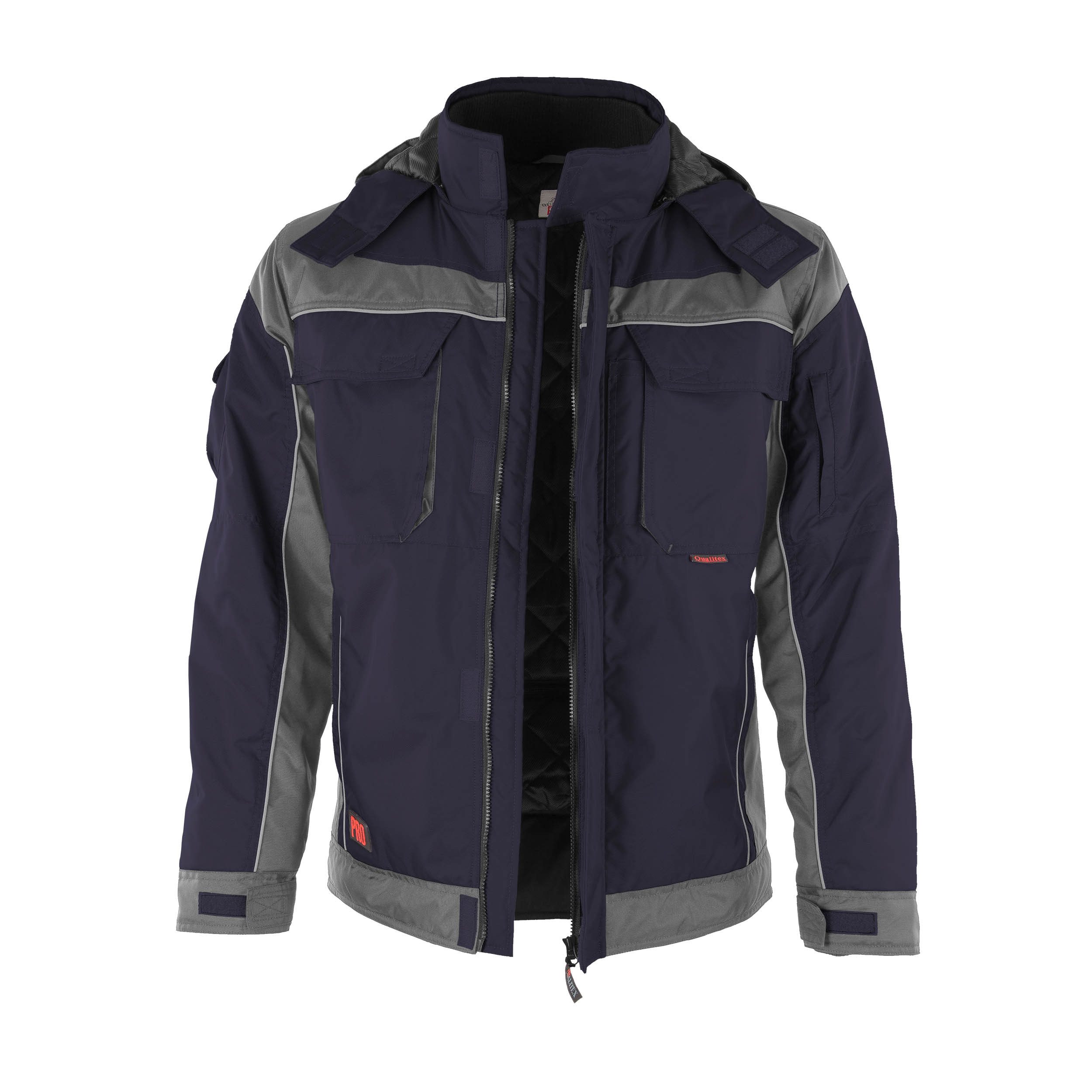 Qualitex Workwear Winterjacke Winterjacke 'PRO' marine/grau,