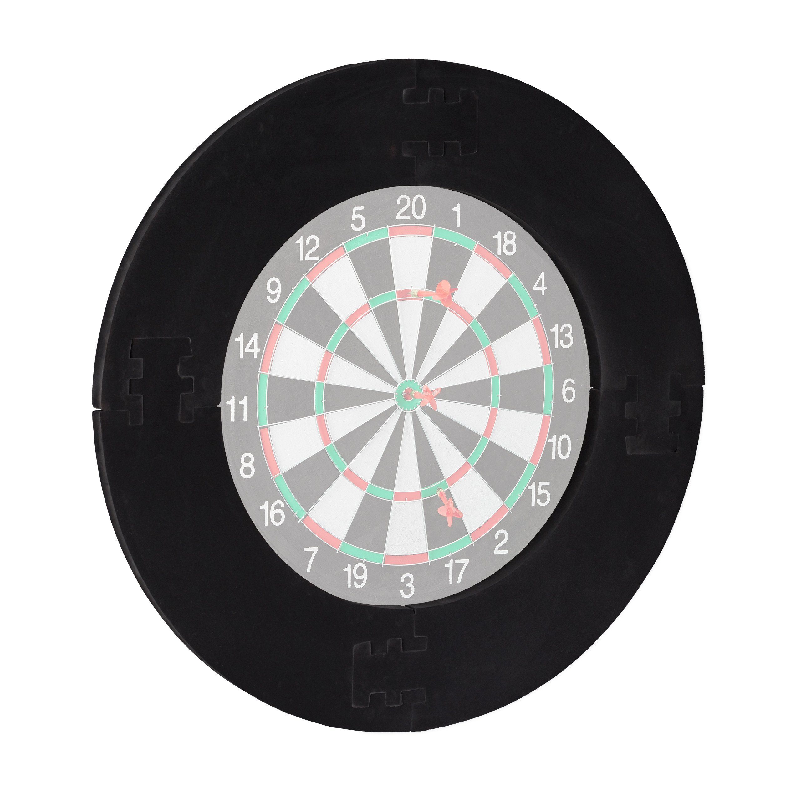 relaxdays Dartscheibe Dart Catchring 'R7', Schwarz