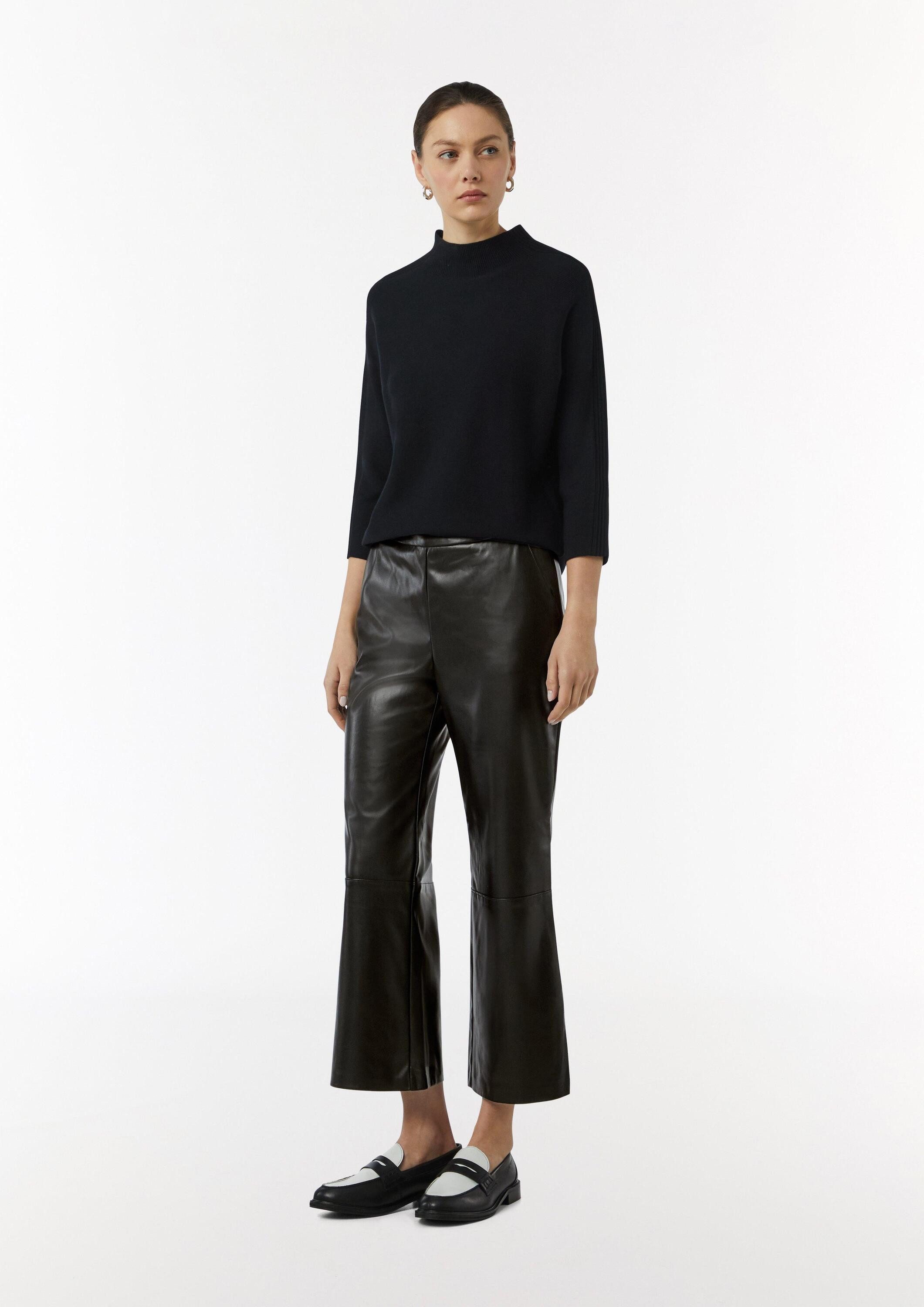 comma 7/8-Hose Hose Flared-Leg-Hose in Leder-Optik