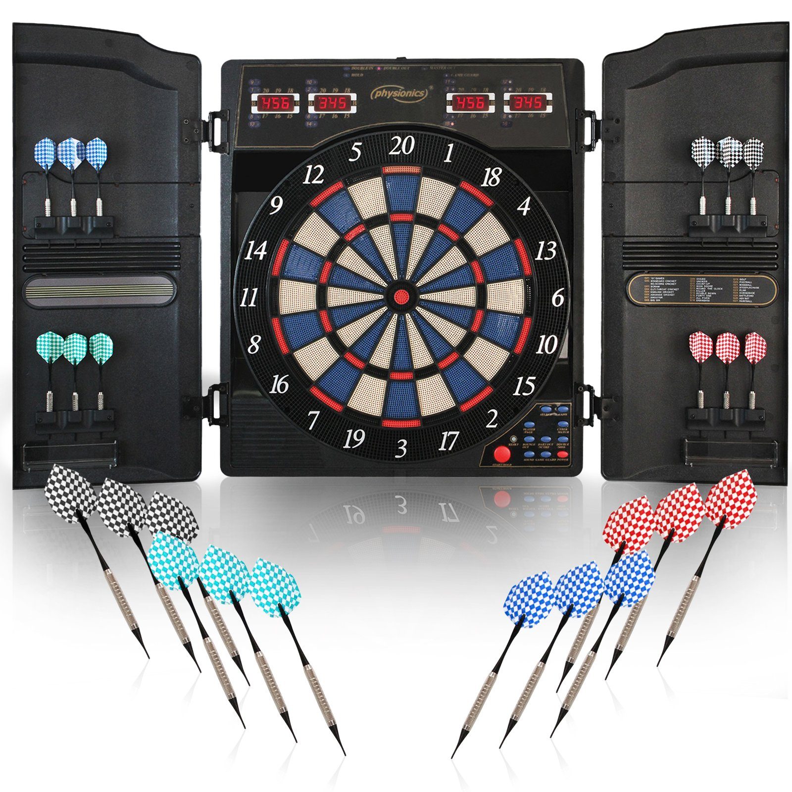 Physionics Dartscheibe Dart-Scheibe Elektronisch 12 Soft