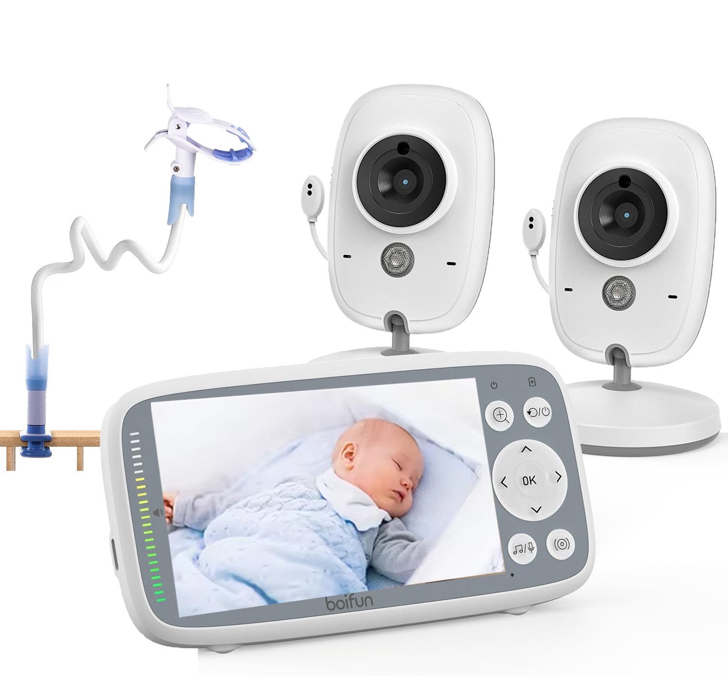 Boifun Babyphone Babyphone mit 2 Kameras