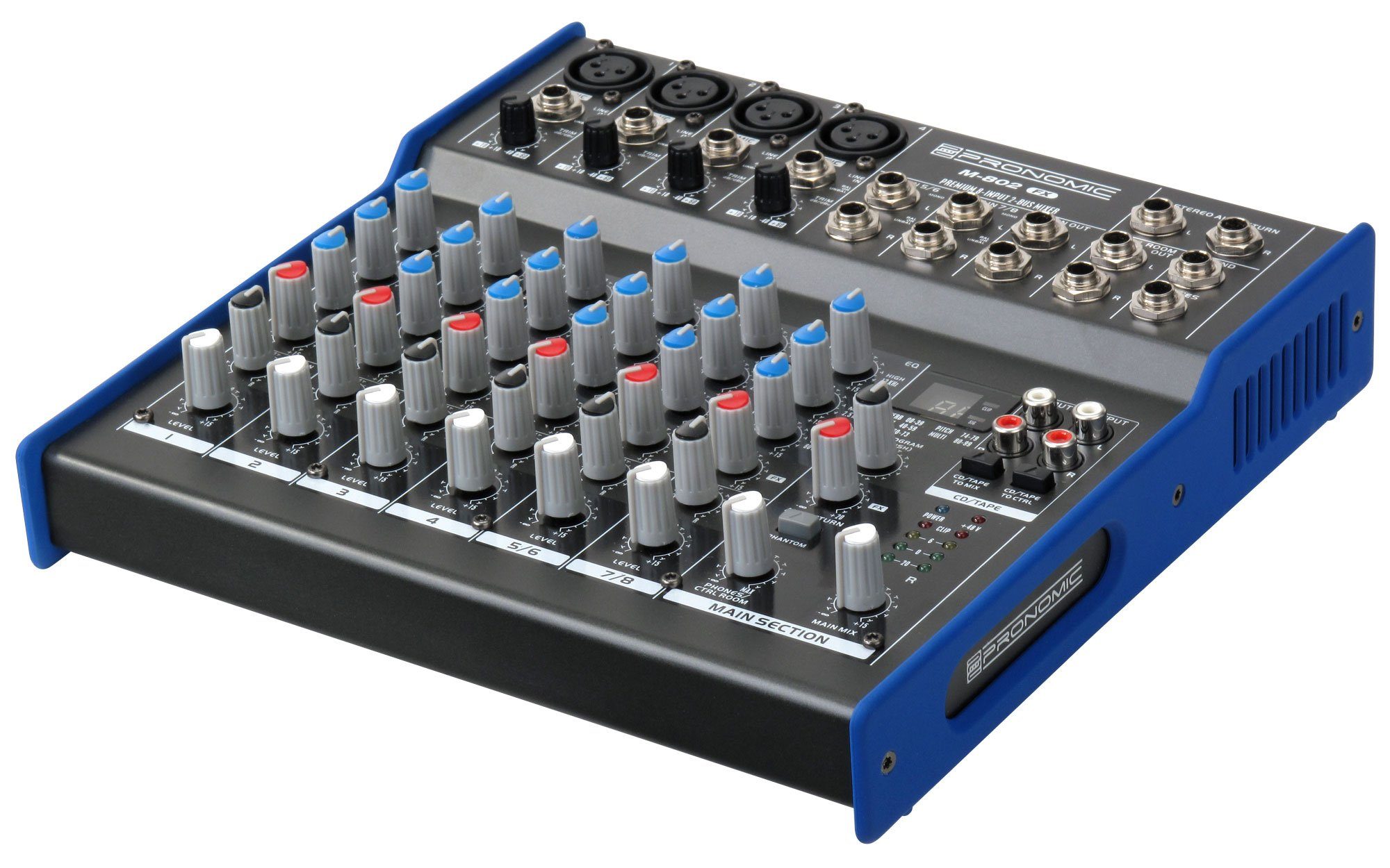 Pronomic Mischpult M-802FX Live/Studio 8-Kanal DJ-Mixer,