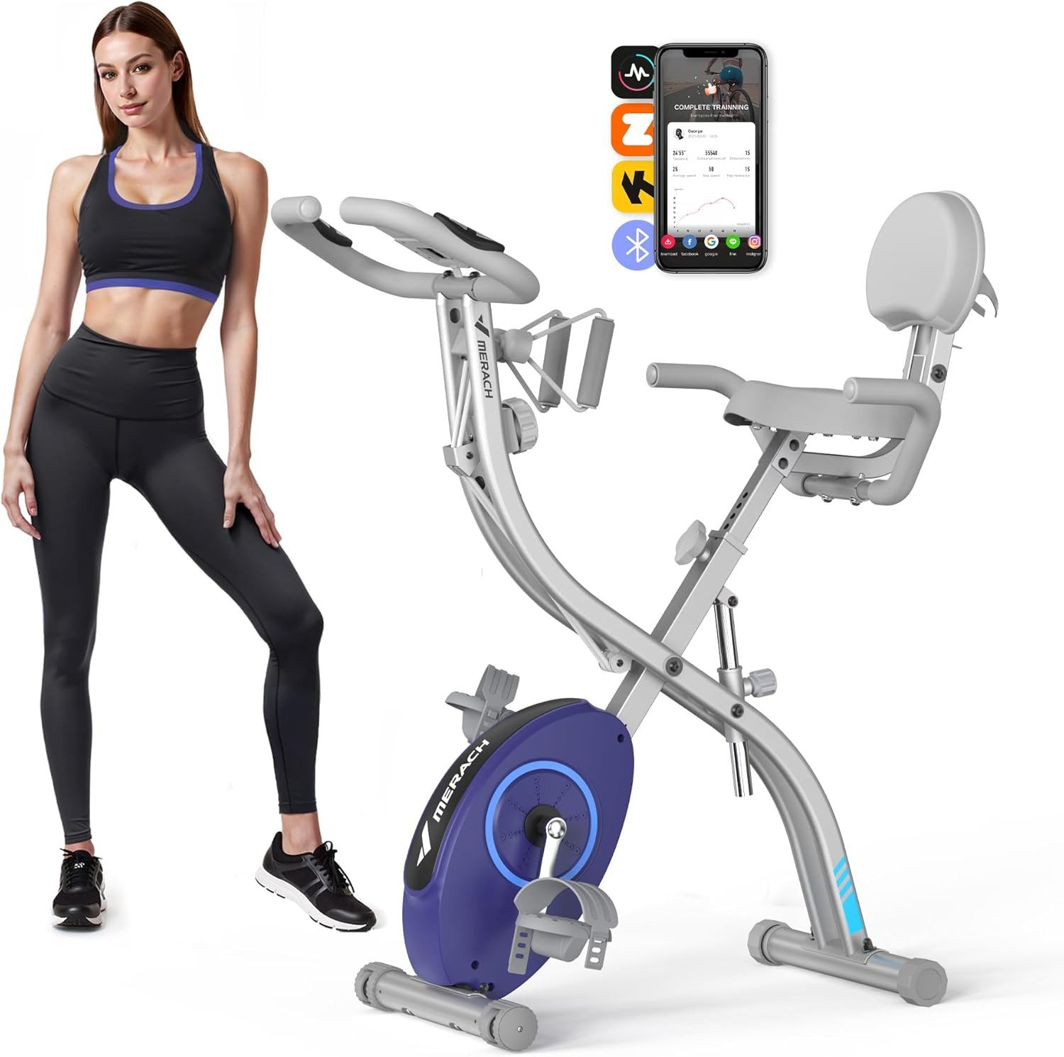 MERACH Fitnessbike Neu 4-in-1 Heimtrainer Fahrrad