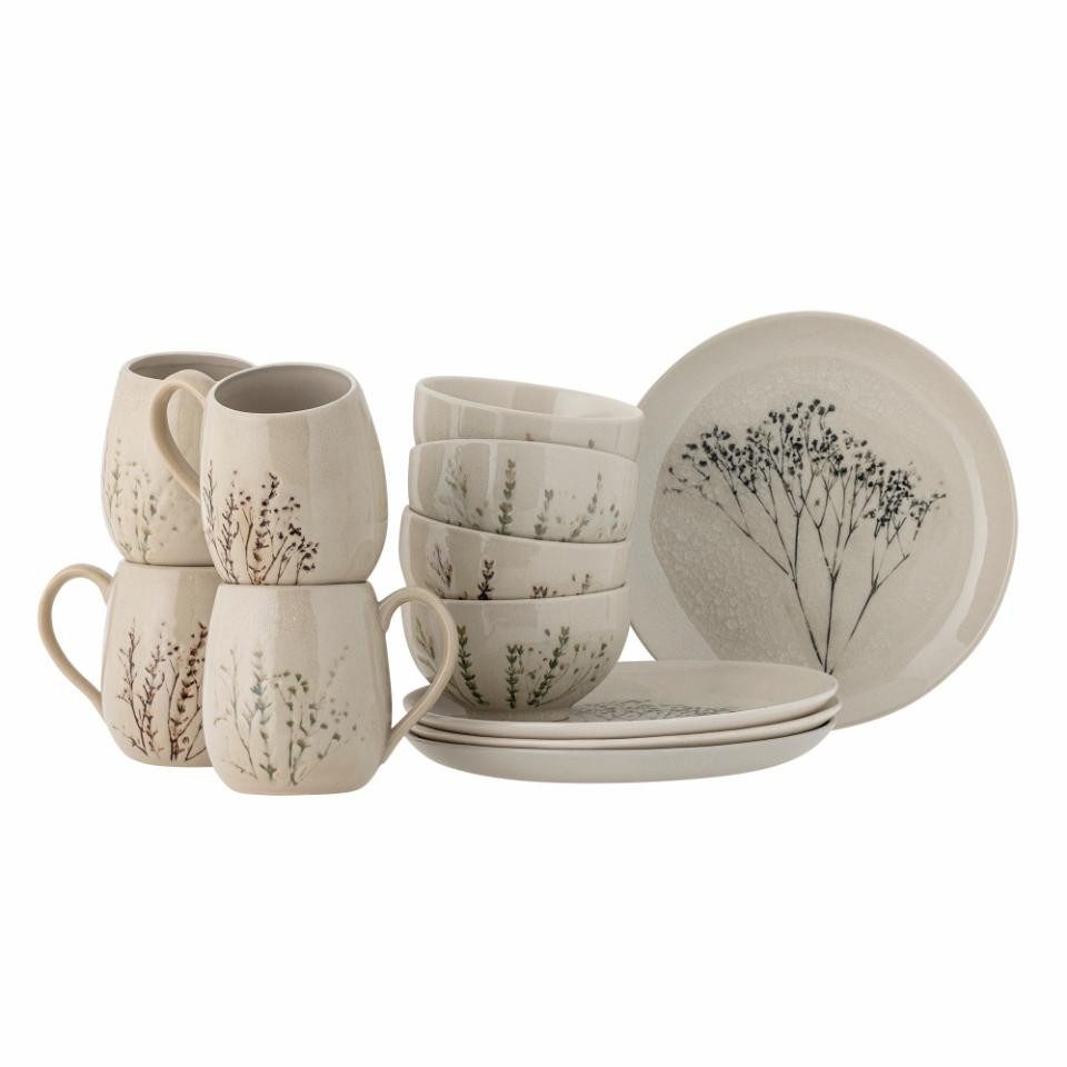 Bloomingville Frühstücks-Geschirrset Bea, Natur Steingut, Frühstück