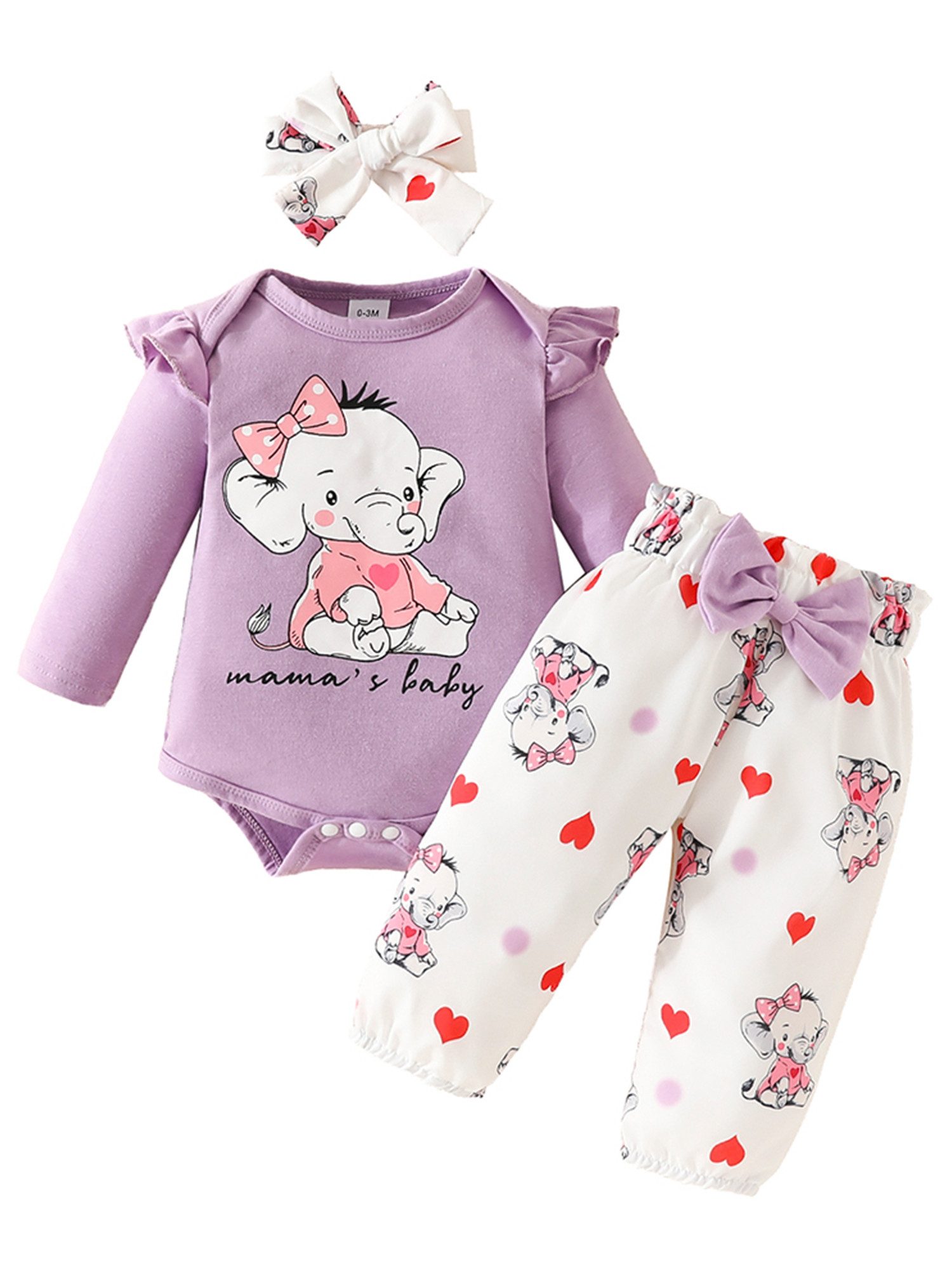 Gluckids Strampler Baby Mädchen Langarm Strampler