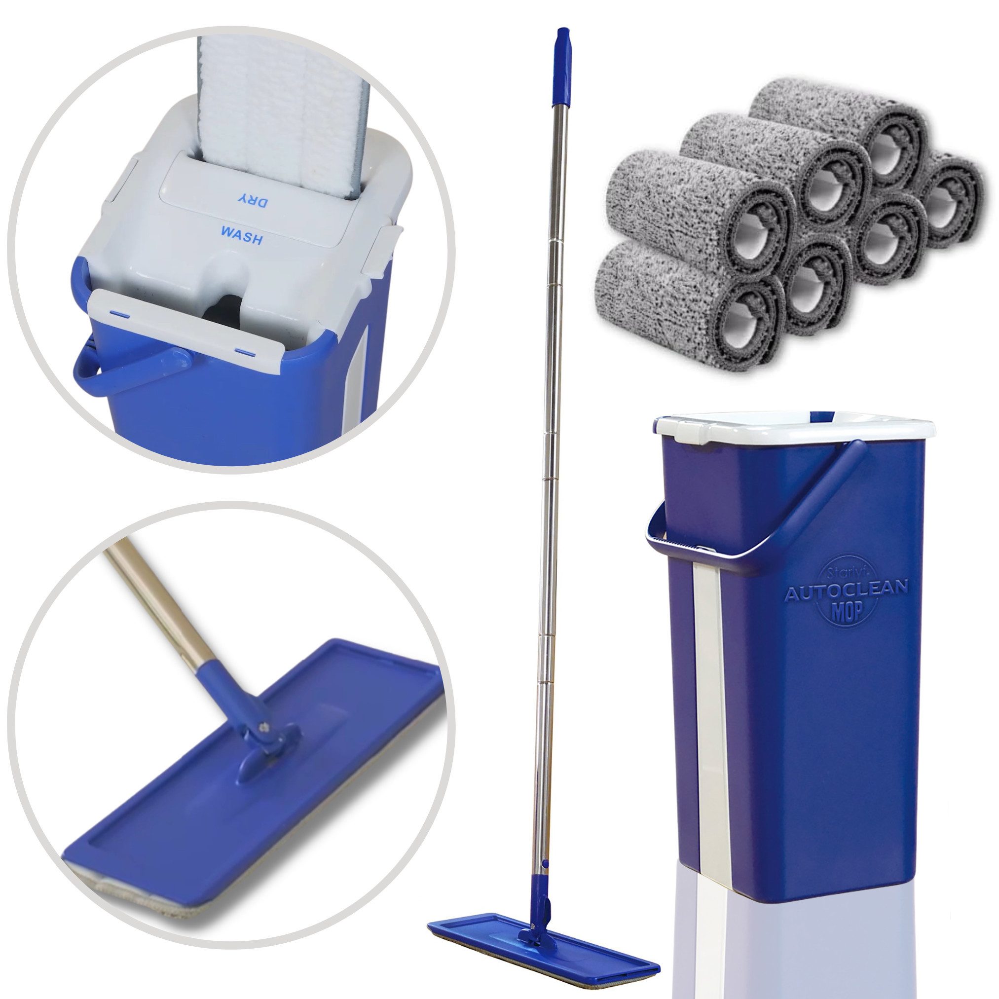 Starlyf Wischmopp Autoclean Mop Bodenwischer-Set, beutellos,