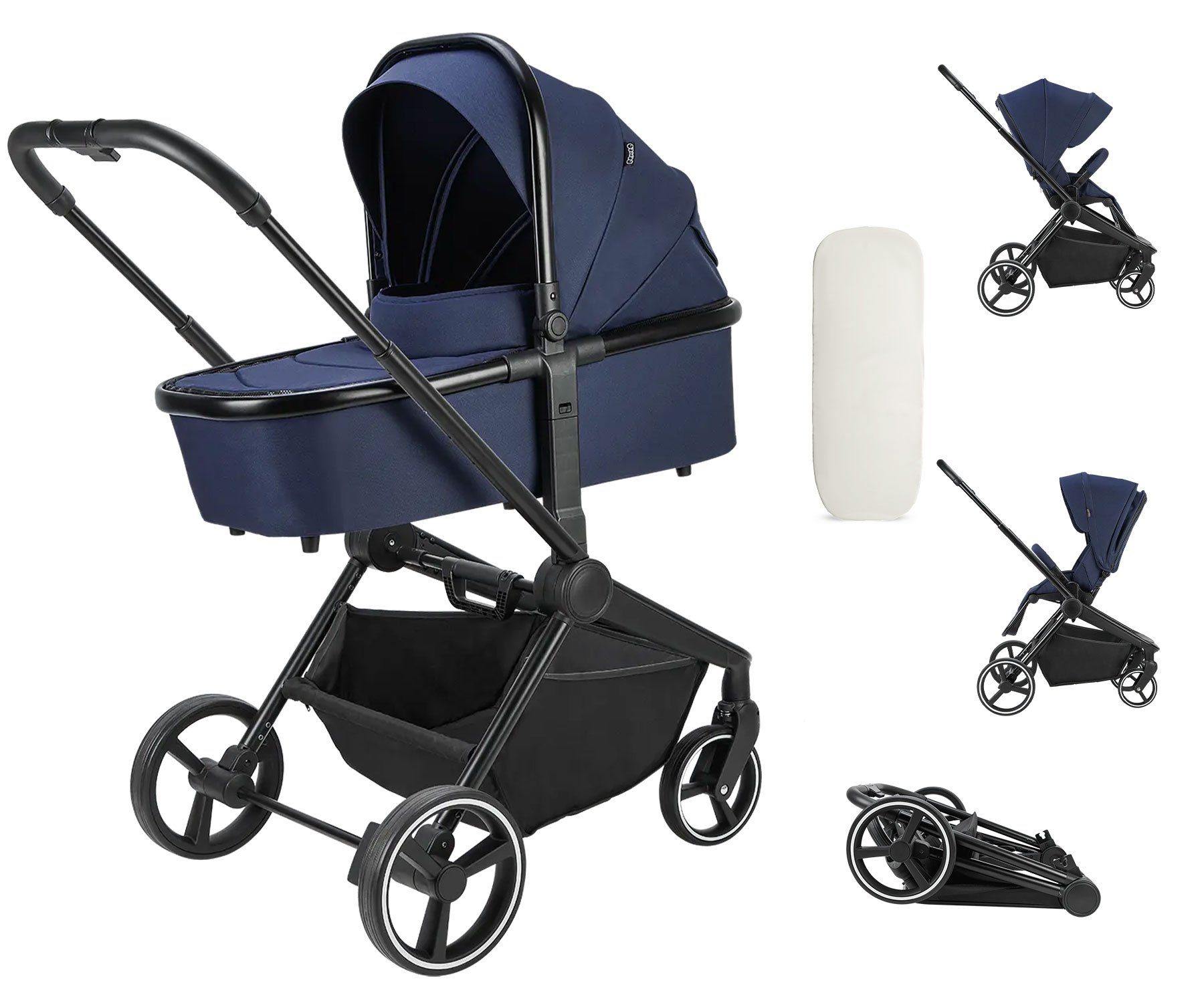 BooBoo Kombi-Kinderwagen Jazzi, 2in1 Kombikinderwagen, Babywanne,
