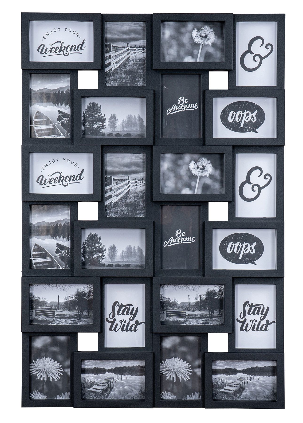 Levandeo® Bilderrahmen Collage, Bilderrahmen Schwarz 24