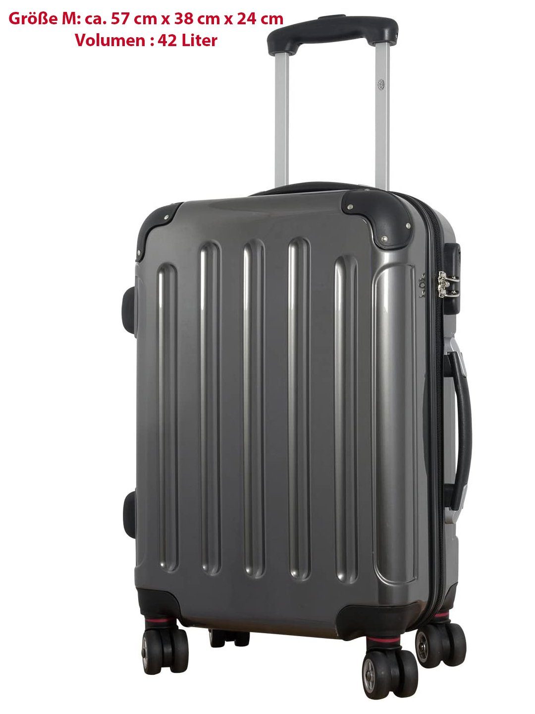 MONOPOL® Hartschalen-Trolley Hartschalen-Trolley Reisekoffer ABS Hartschalenkoffer,
