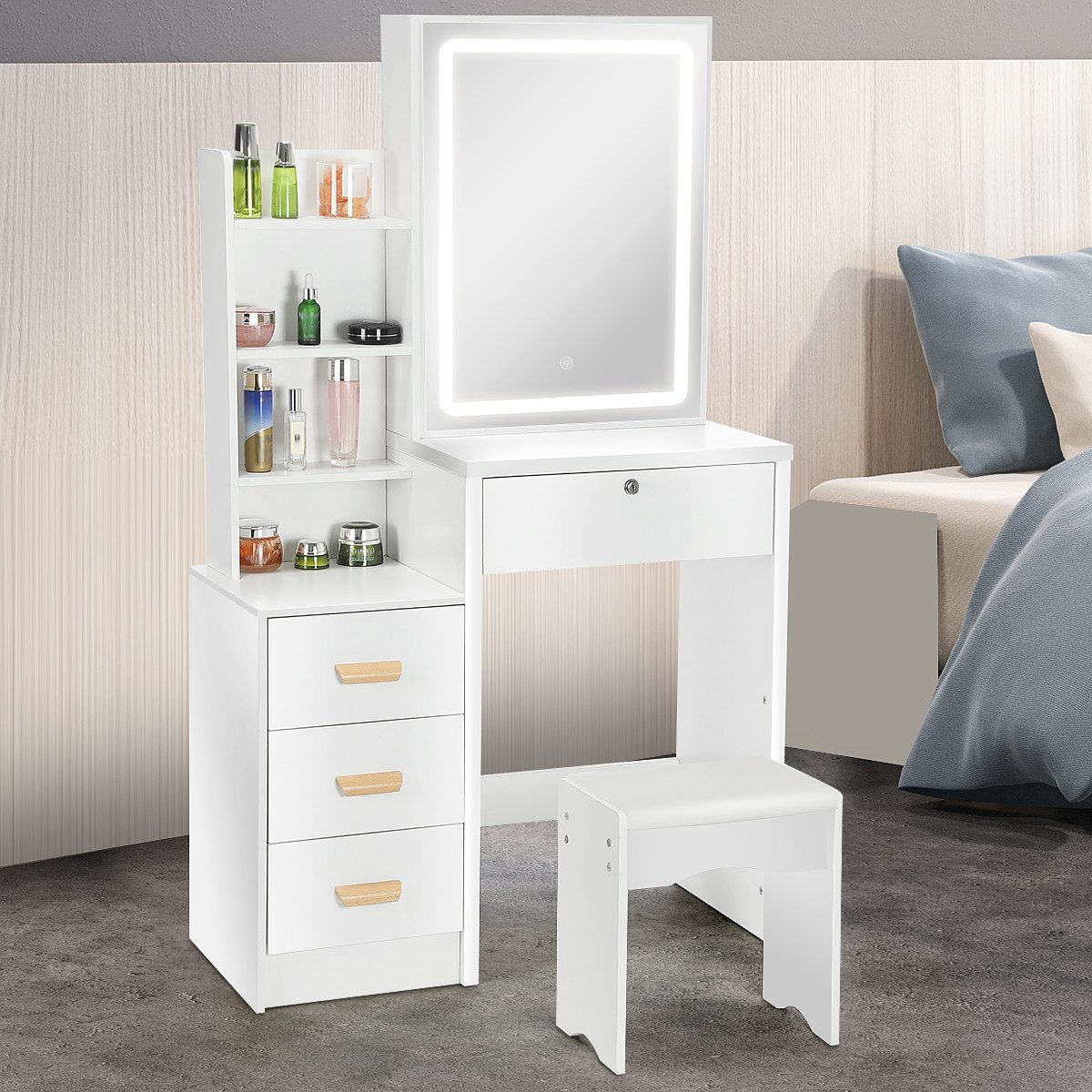 OULENBIYAR Schminktisch Schminktisch Schlafzimmer, Frisierkommode mit