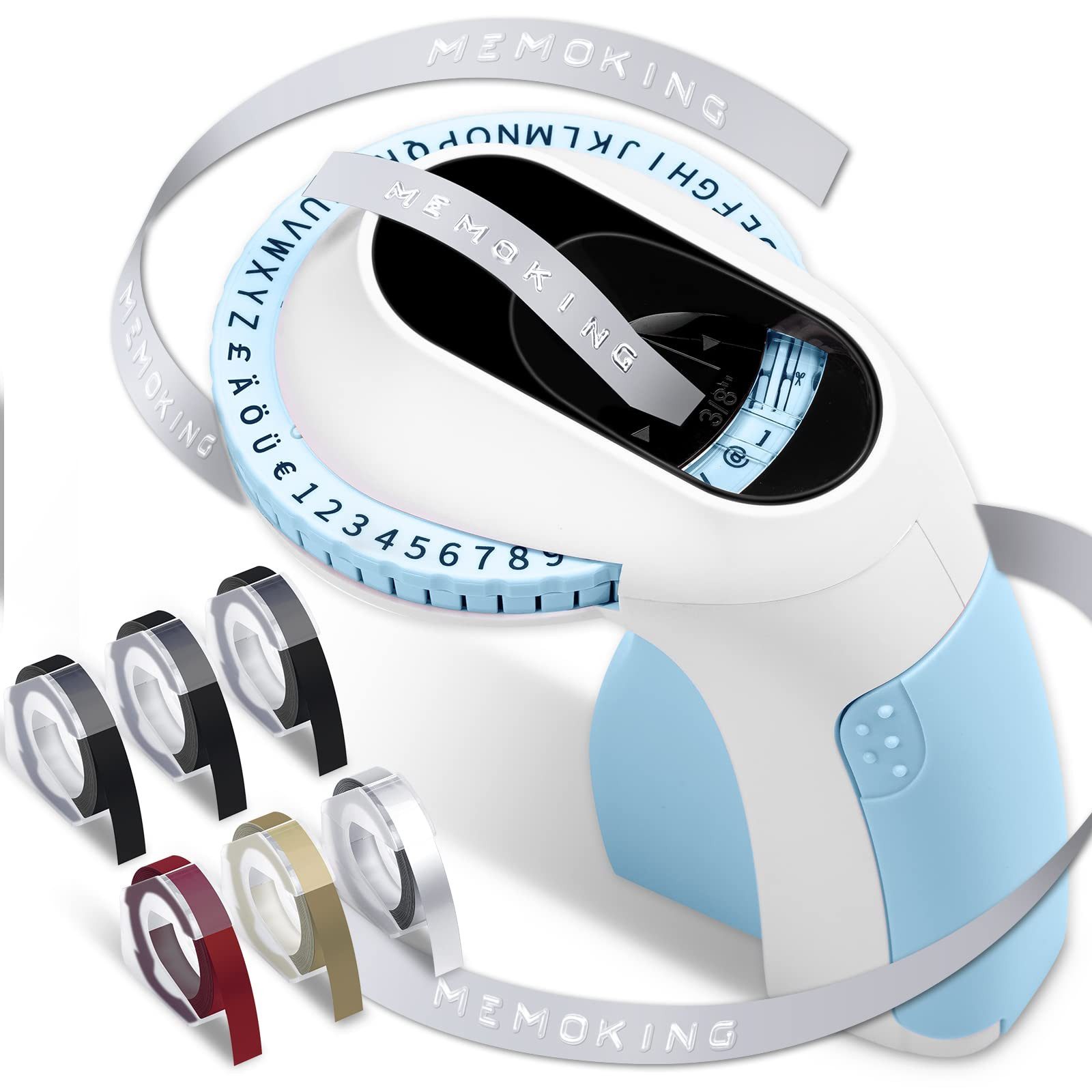 ZEUOPQ Tragbarer Etikettendrucker, 6-Rollen-Material, 3D-Druck, Handheld