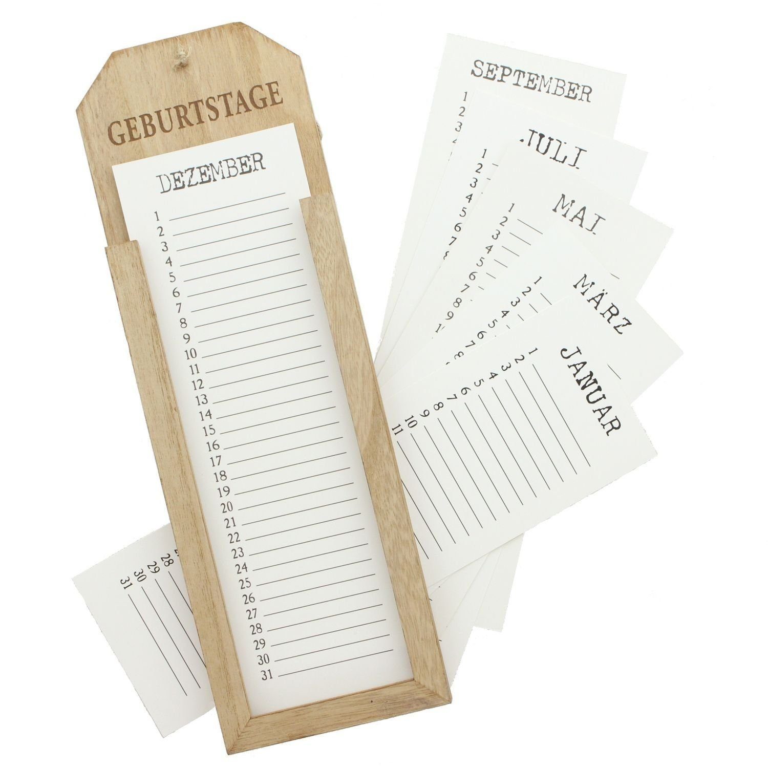 Home-trends24.de ewige Kalender Geburtstagskalender Memoboard Kalender