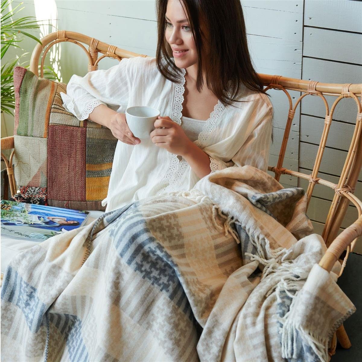 Plaid Kuscheldecke flauschig Sommerdecke Tagesdecke 150x200