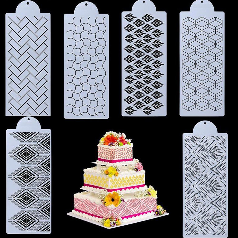 NUODWELL Torten-Schneidhilfe 6 Stück Tortenschablone, Cake