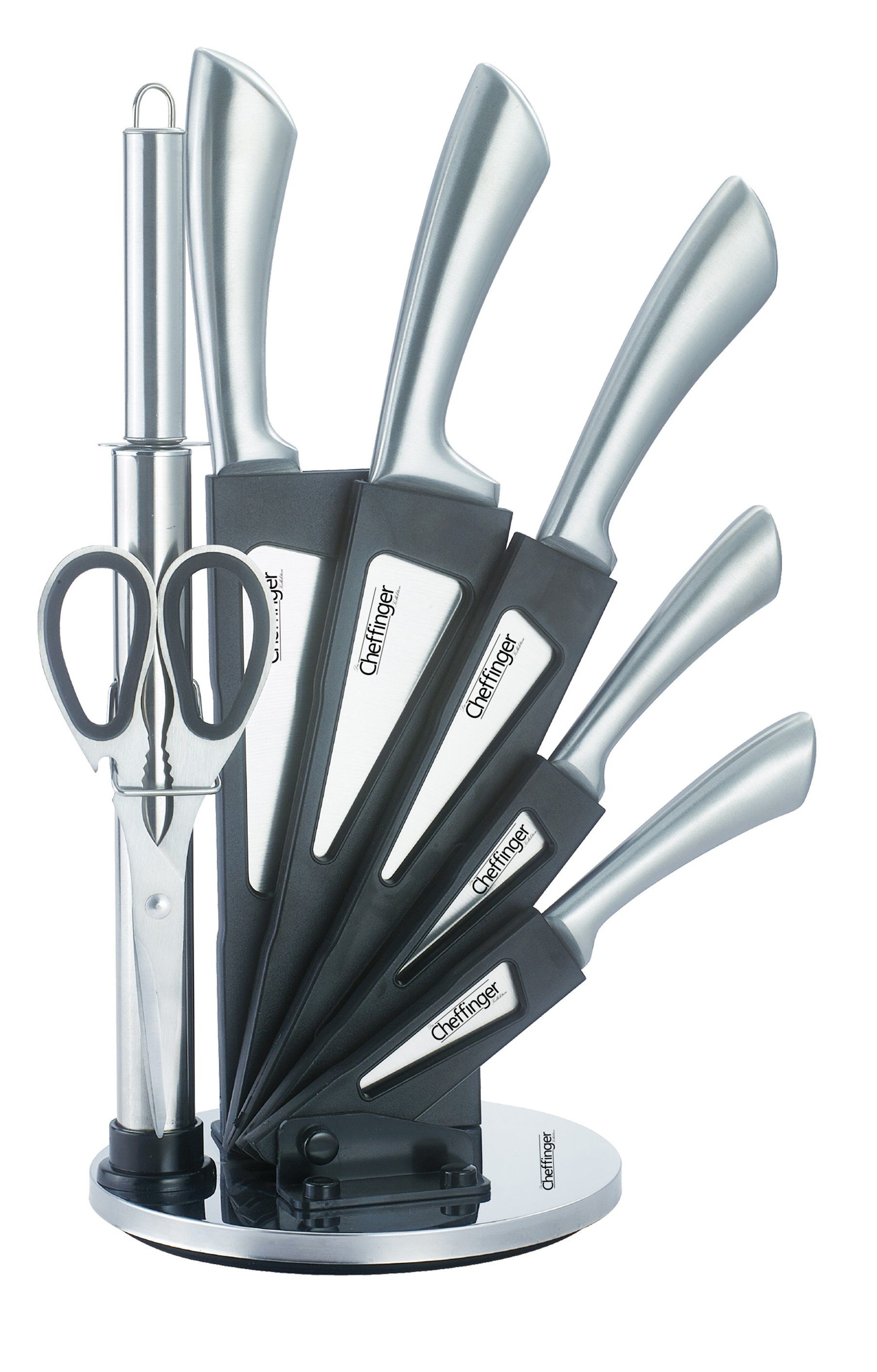 Cheffinger Messer-Set 8-teiliges Profi Messer-Set Messerblock