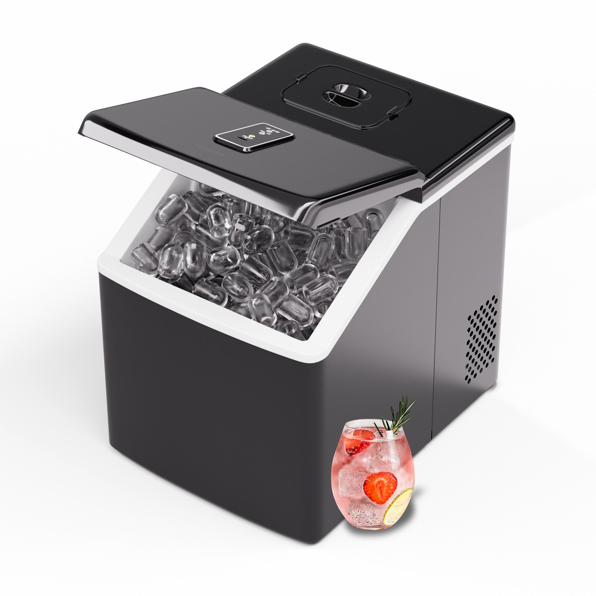 Klarstein Eiswürfelmaschine Clearcube, Eiswürfelbereiter Elektrisch Ice