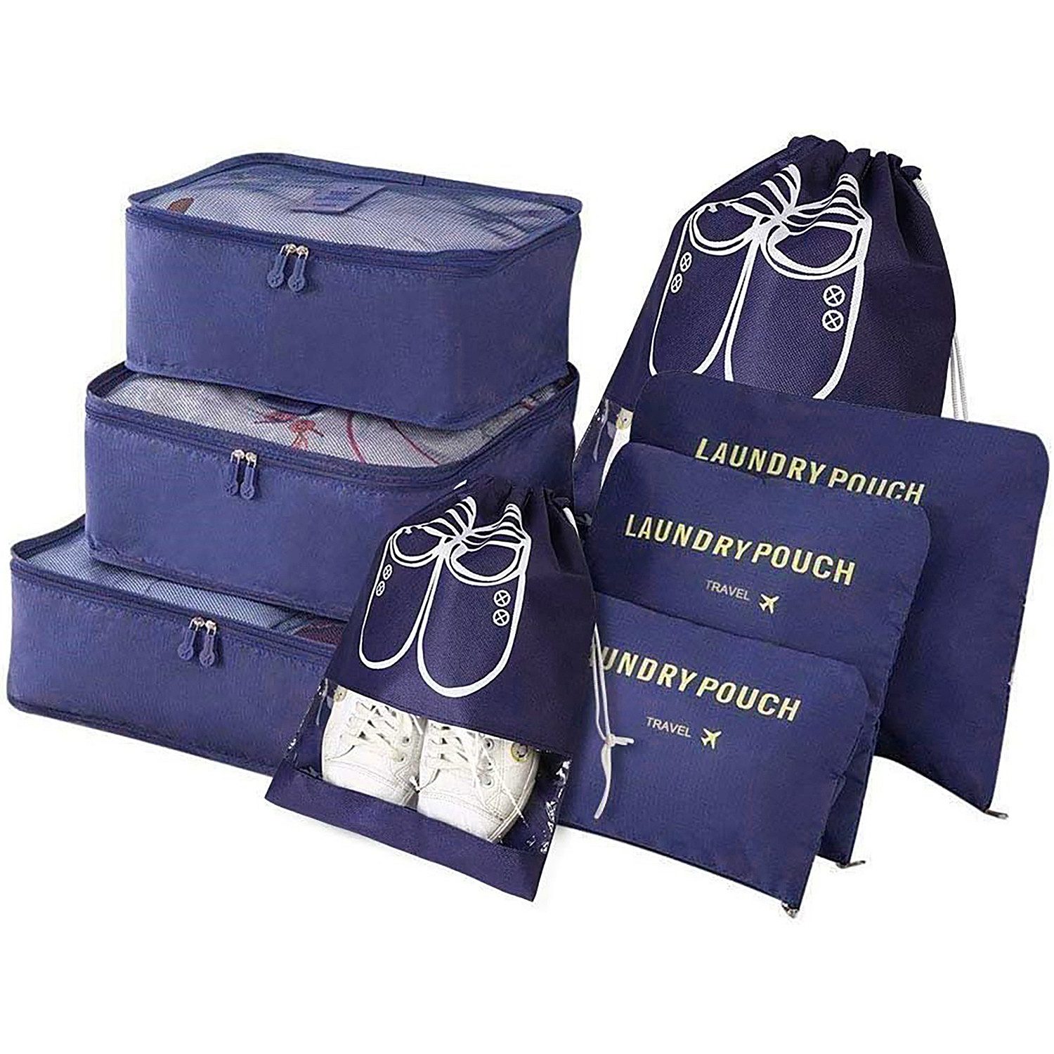 ZEUOPQ Aufbewahrungstasche 8-teiliges Reise-Organisator-Set Koffer Organizer