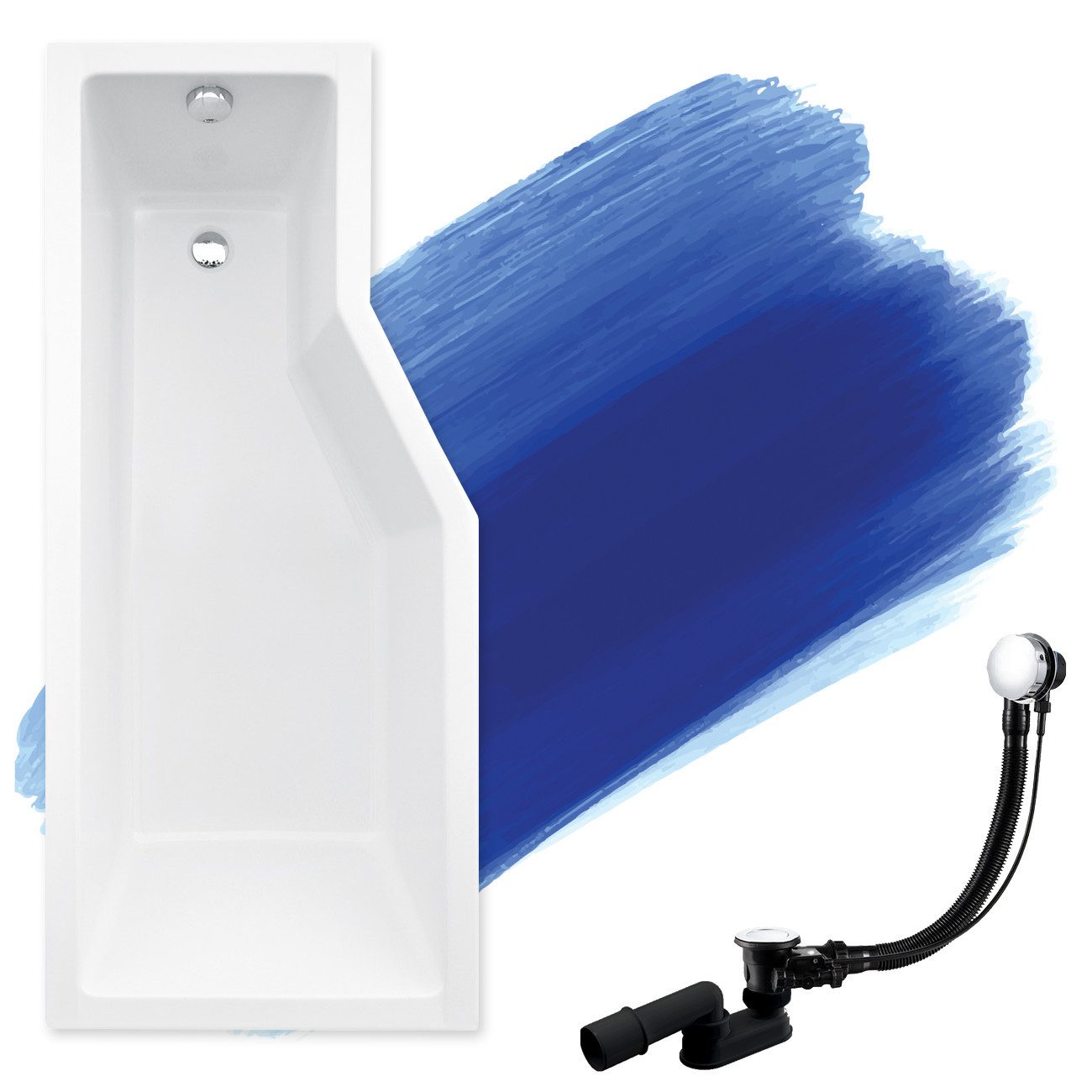 KOLMAN Badewanne Eckbadewanne Integra 170x75, (Links/Rechts),