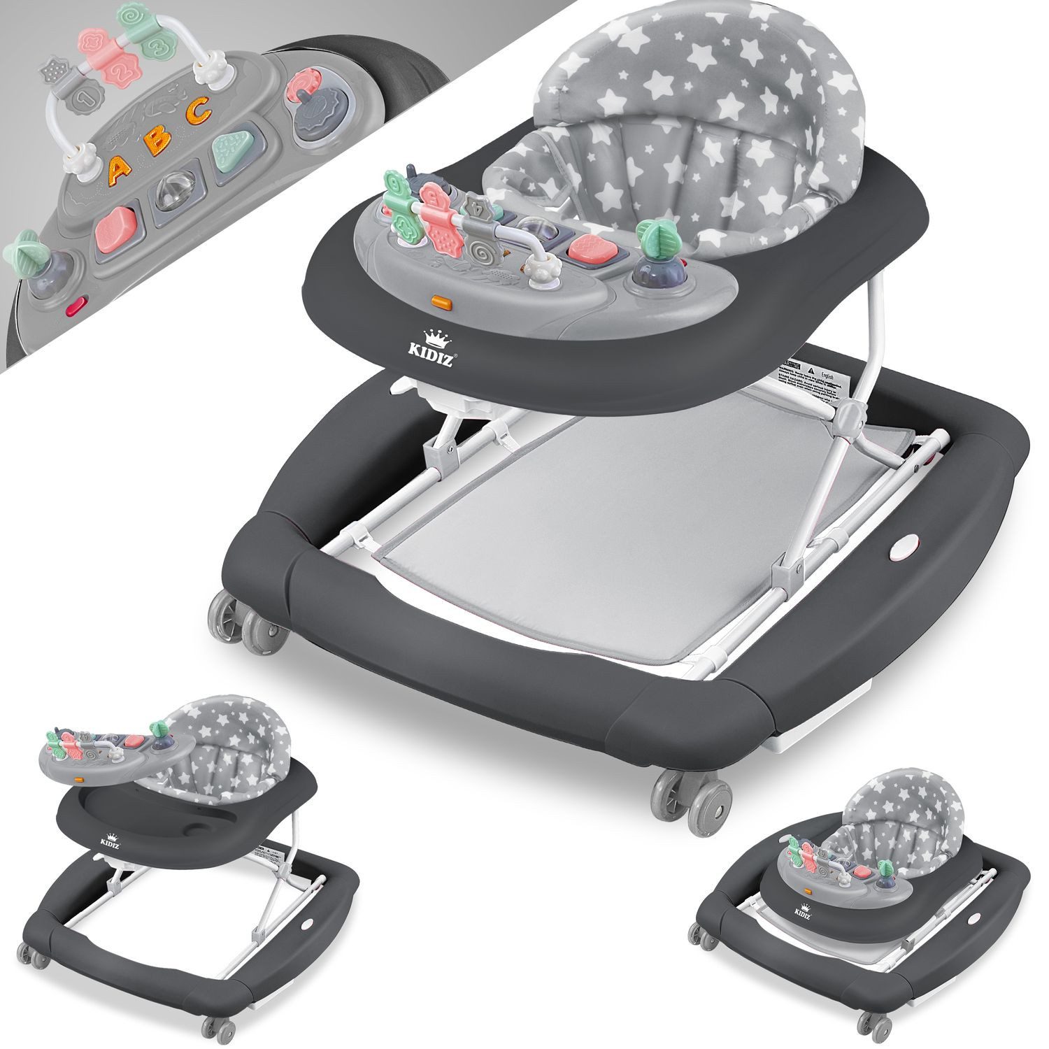 KIDIZ Lauflernhilfe, 4in1 Lauflernhilfe Babywalker Spiel-