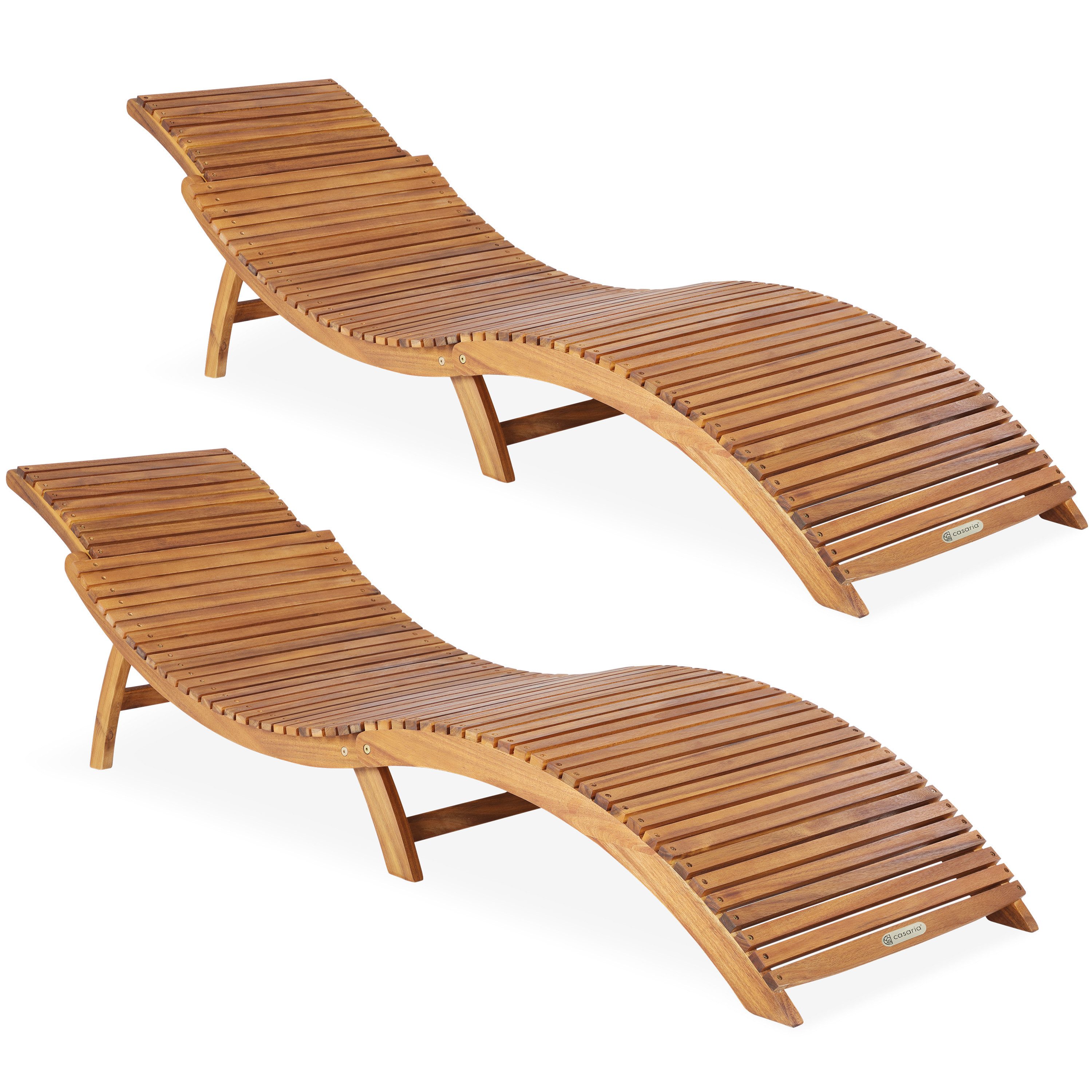 Casaria Gartenliege Braun, Holz Gartenliege FSC®-zertifiziert