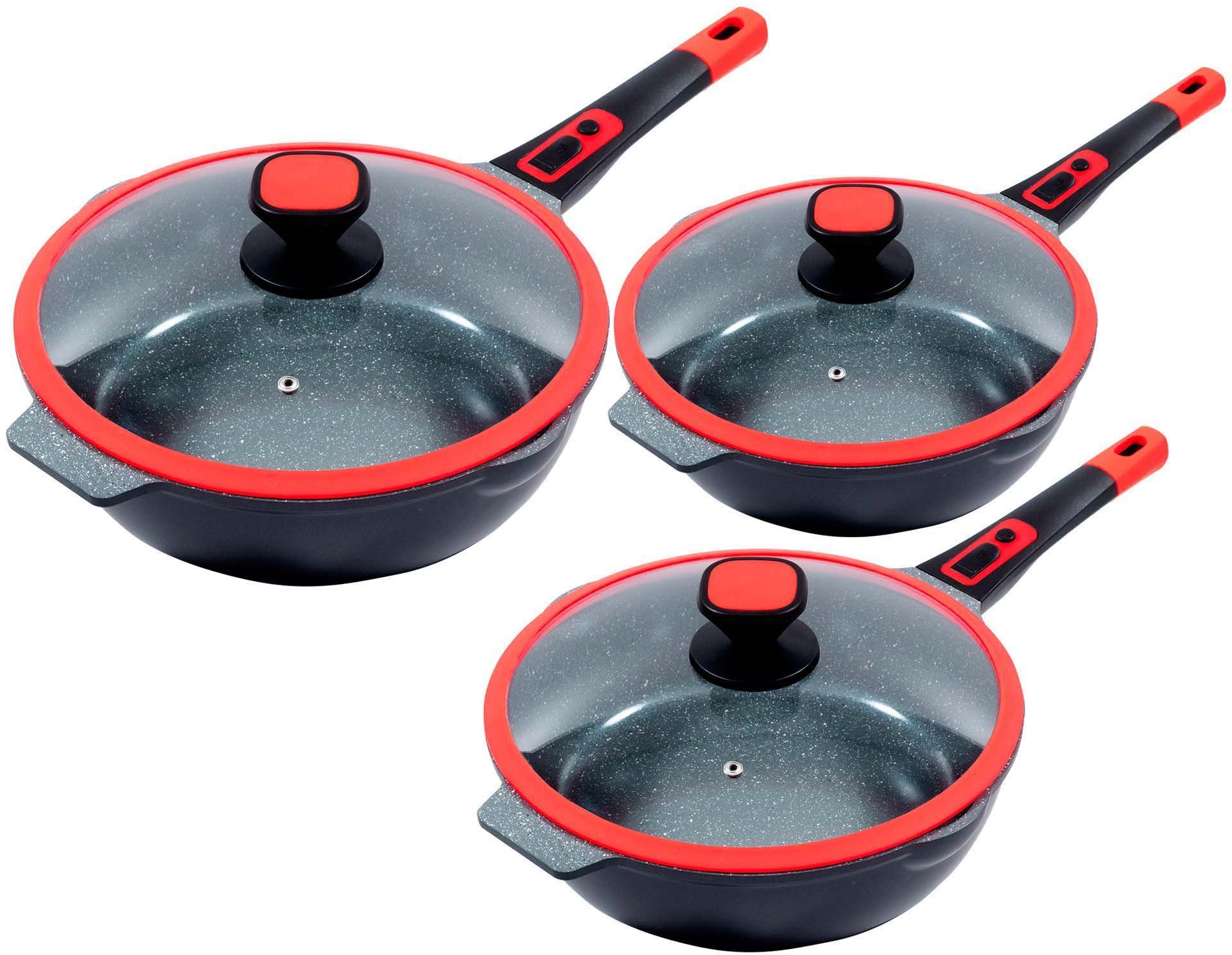 KING Pfannen-Set Click-Grip, Aluminiumguss (Set, 3-tlg.,
