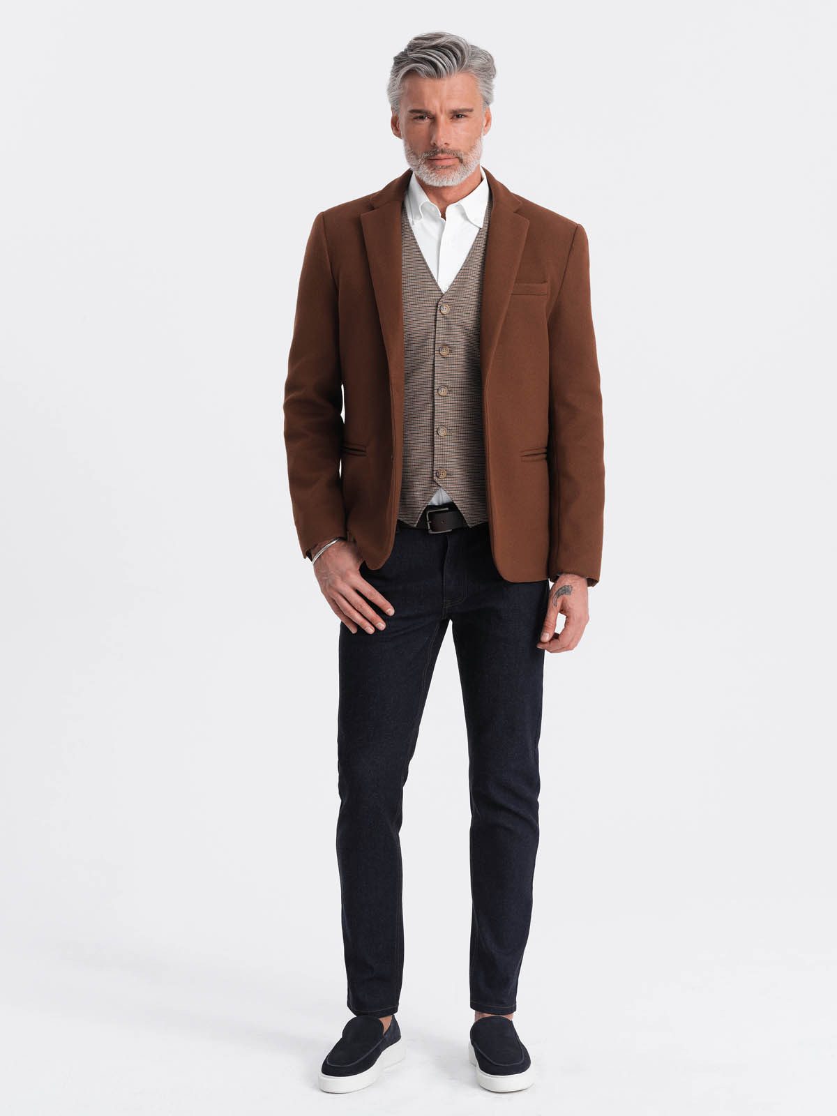 OMBRE Sakko Herren Sakko mit dekorativen