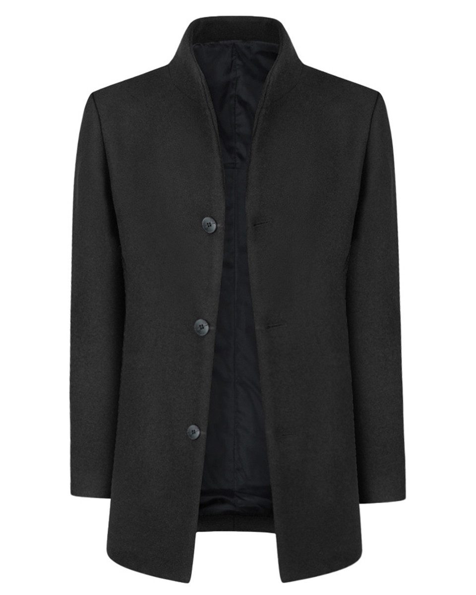 Allthemen Wollmantel Herren mittellanger Mantel Slim