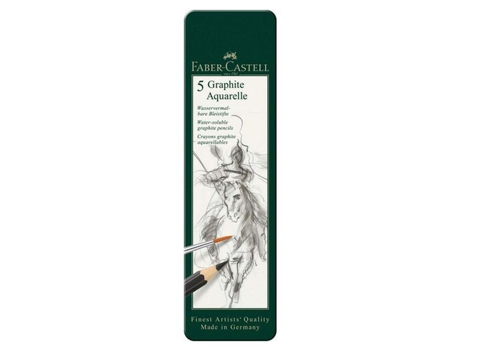 Faber-Castell Zeichenkohle 5 Graphite Aquarelle Bleistifte,