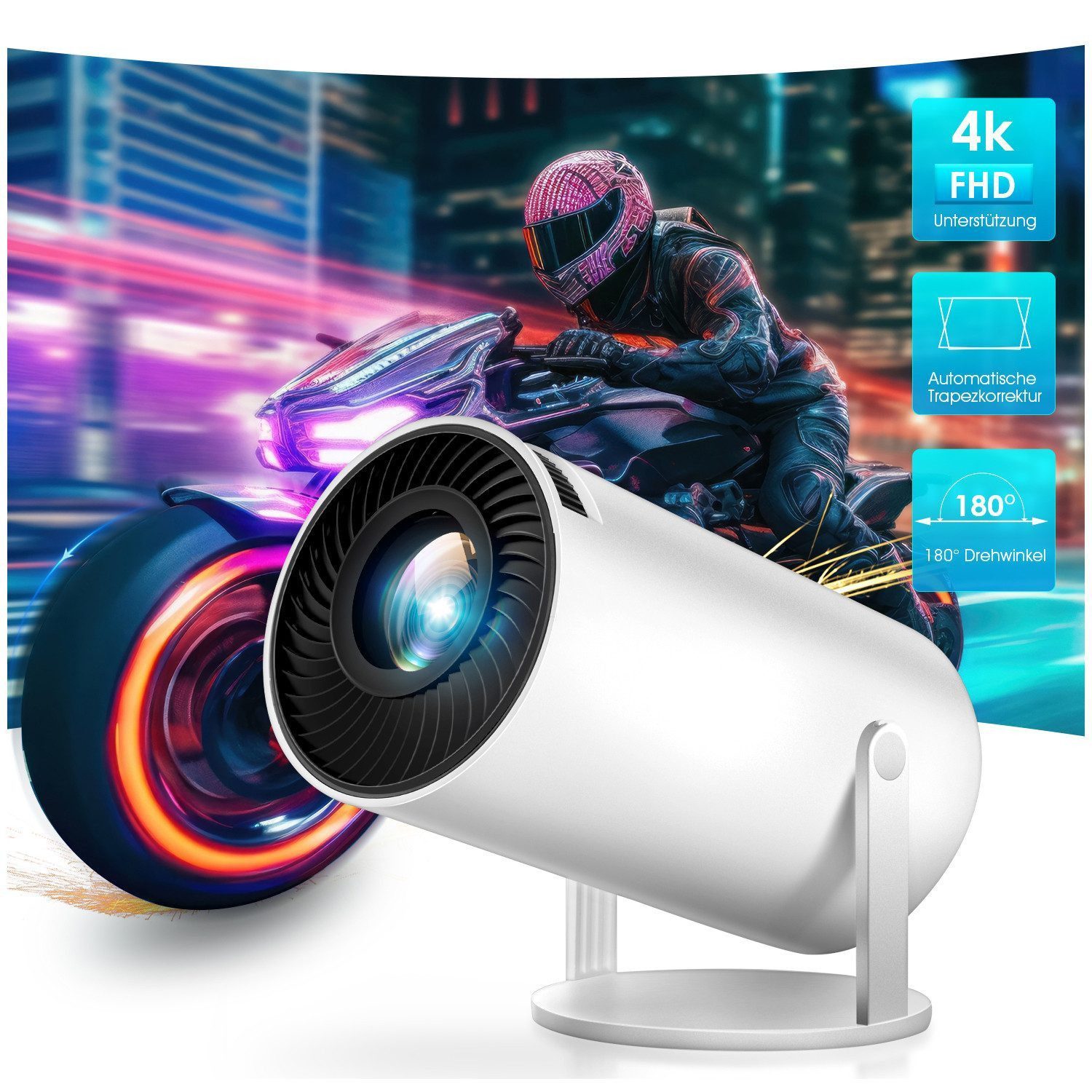 LOVONLIVE 4K Beamer WiFi6 und Bluetooth