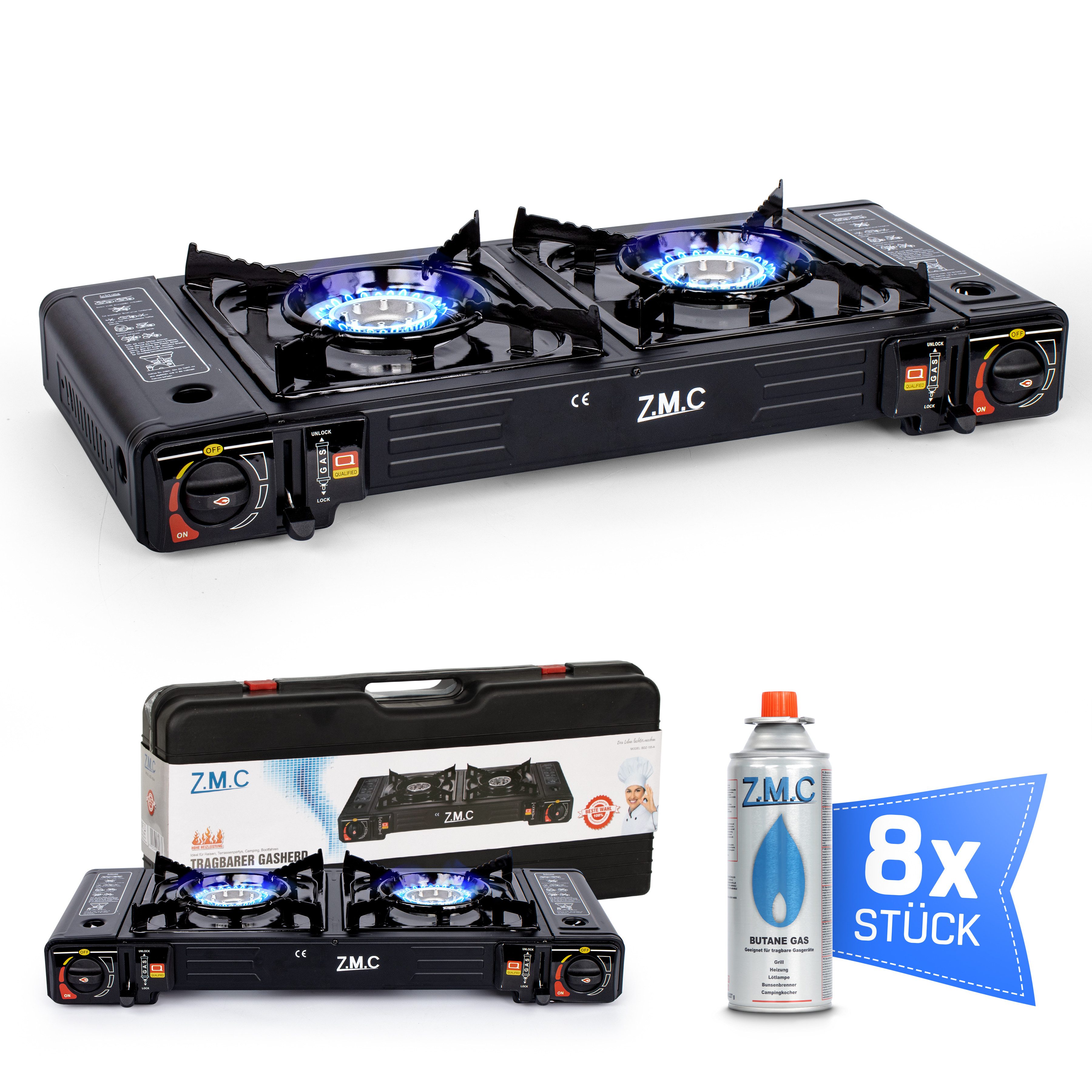 ZMC Gaskocher Doppel Kartuschenkocher Gaskocher 2