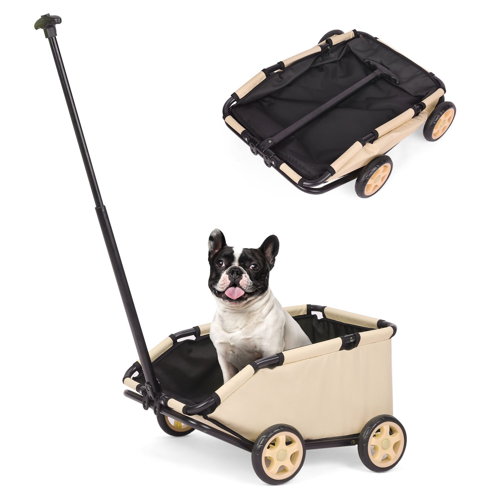 SURFOU Hundebuggy Faltbarer Mini-Hundewagen mit Zuggriff