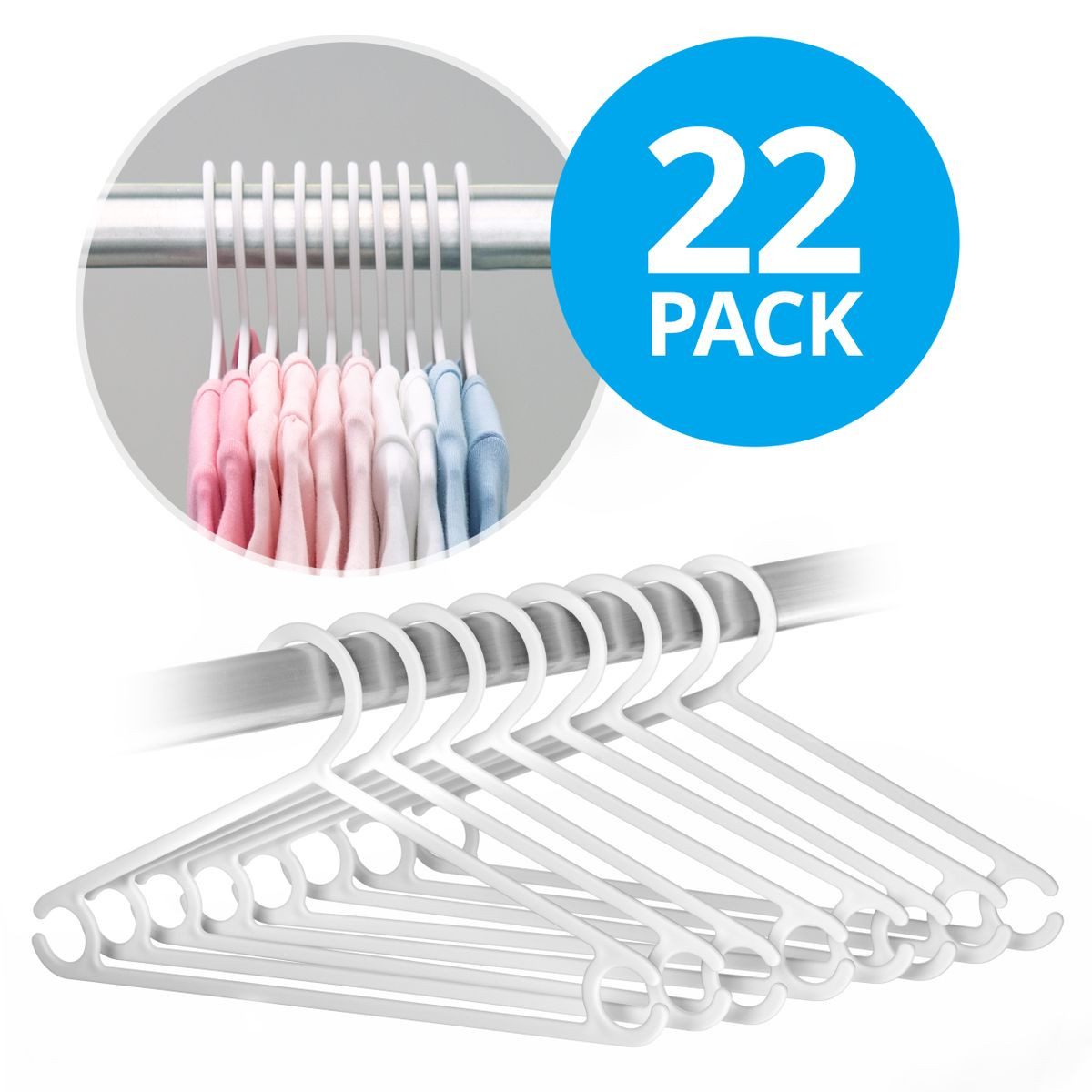 LaLoona Kleiderbügel Weiß, Babykleiderbügel 22 Stück