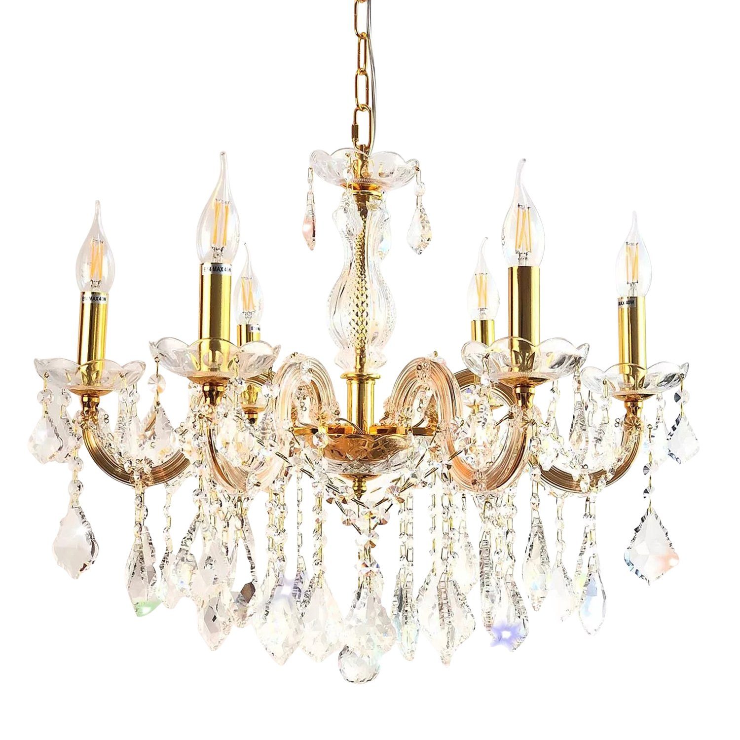 PGA-Lights Kronleuchter Kristall Kronleuchter Gold Ø60cm