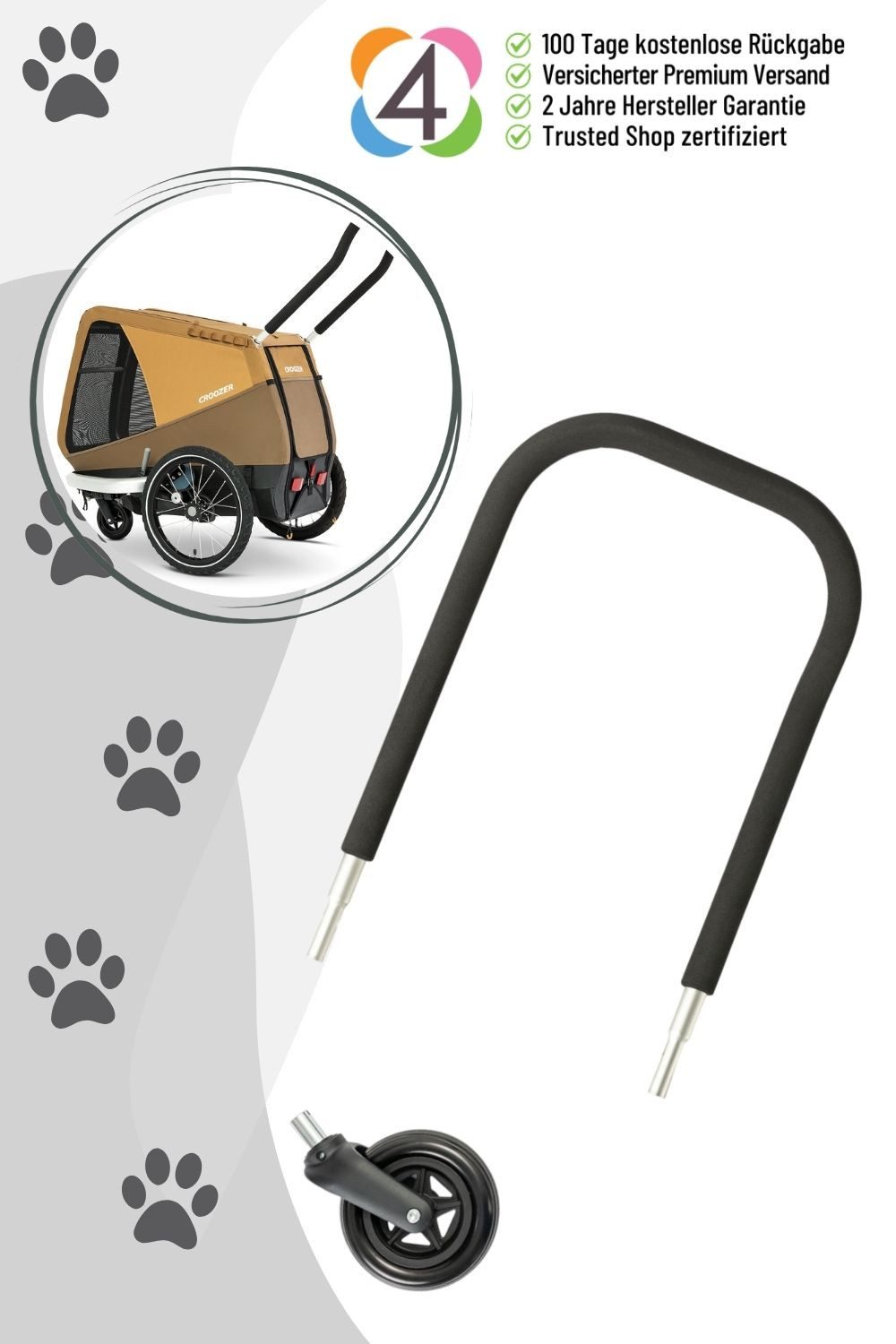 Croozer Fahrradhundeanhänger Buggy-Set für CROOZER Dog