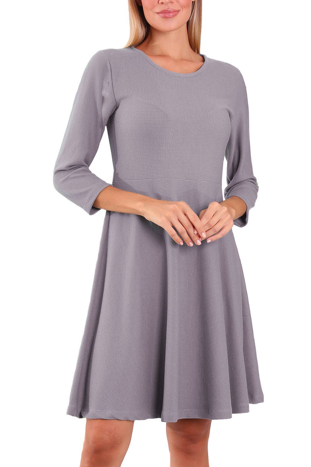 Bongual Midikleid A-Linien-Kleid Casual Kleid mit