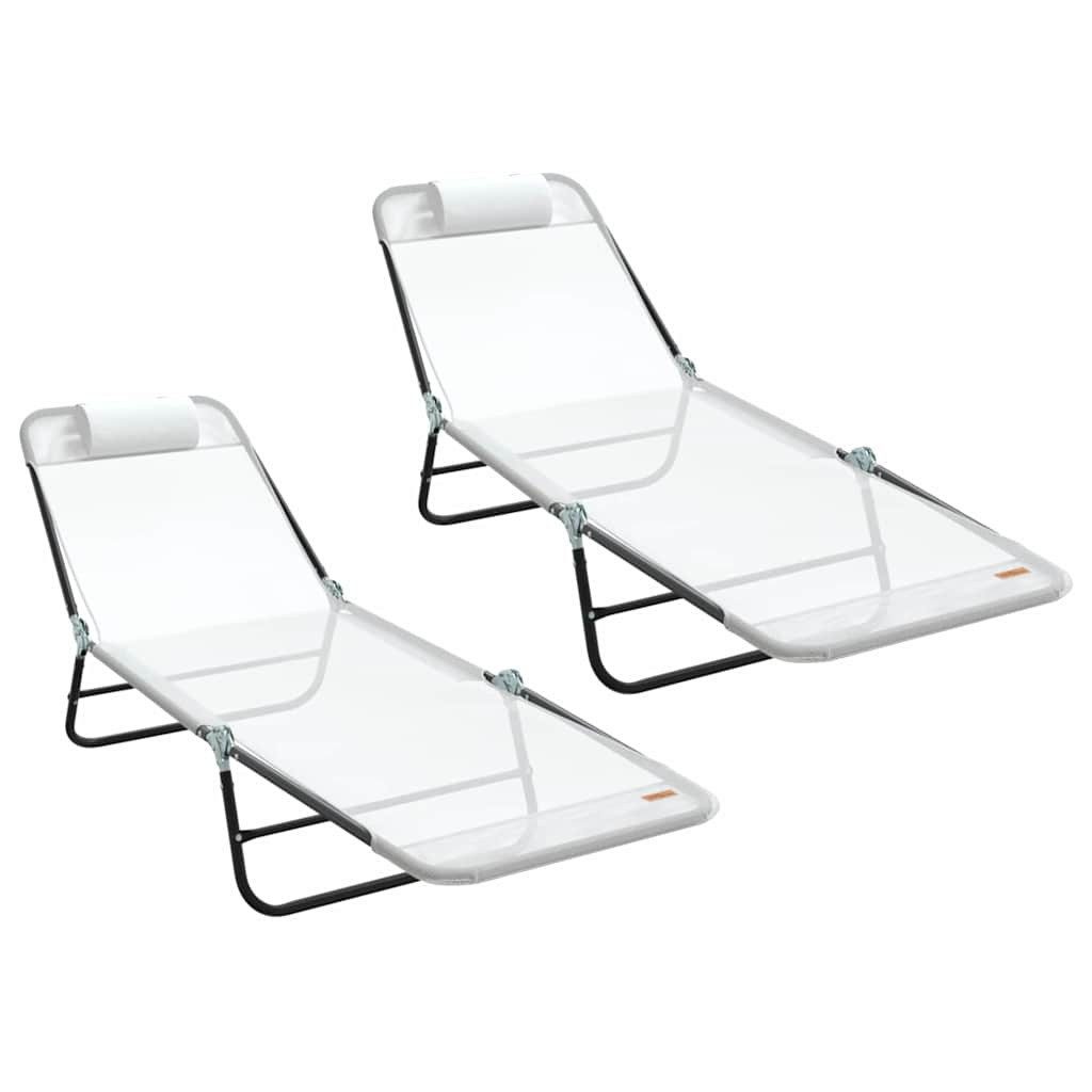 vidaXL Gartenliege Klappbare Sonnenliege 2 pcs