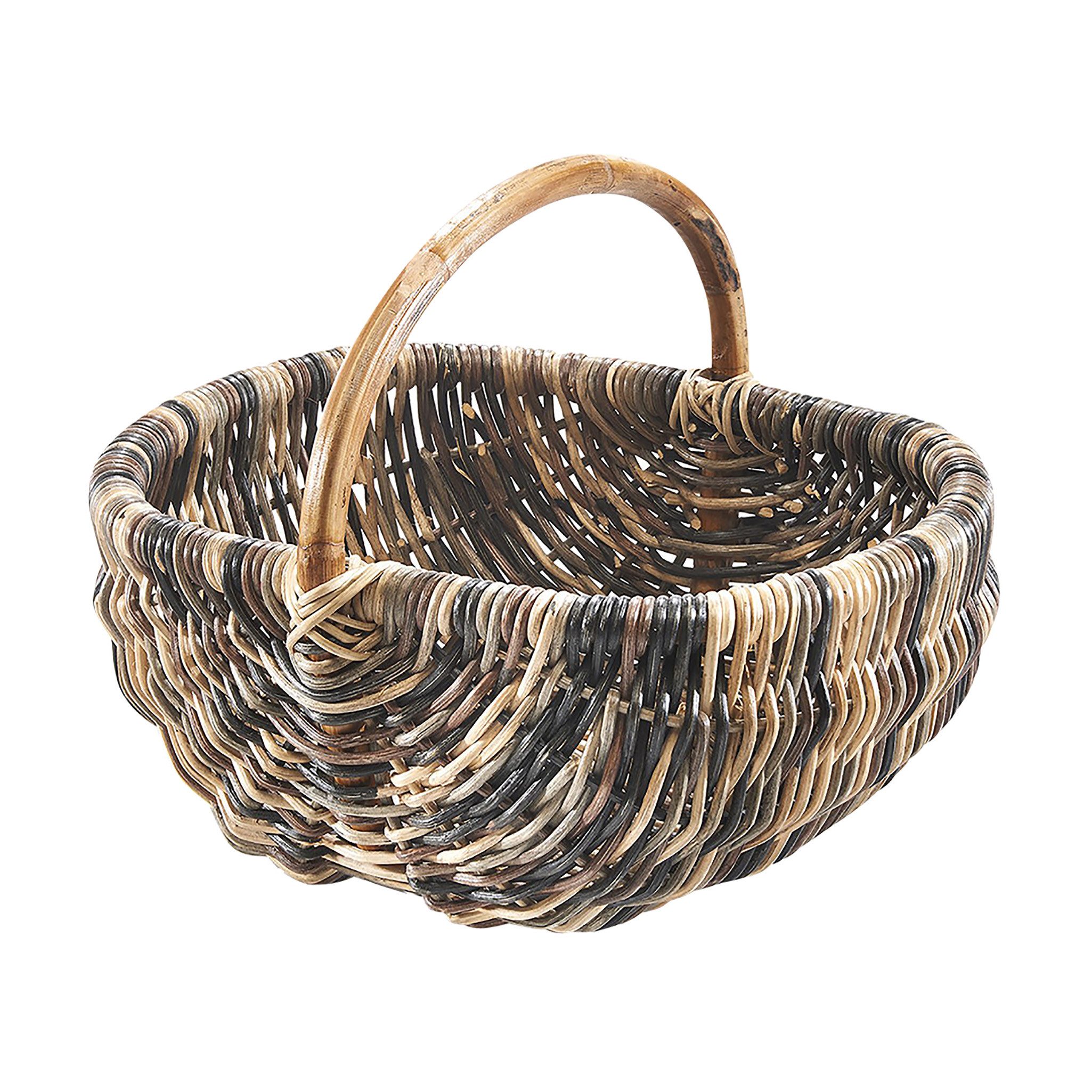 Kobolo Einkaufskorb Rattankorb Henkelkorb in multicolor