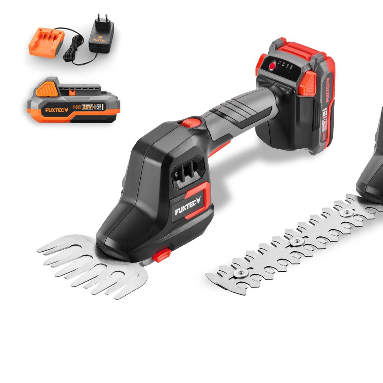 FUXTEC Akku-Heckenschere FX-E1HHS20SET, 2Ah-Akku, 20cm Schnittlänge,
