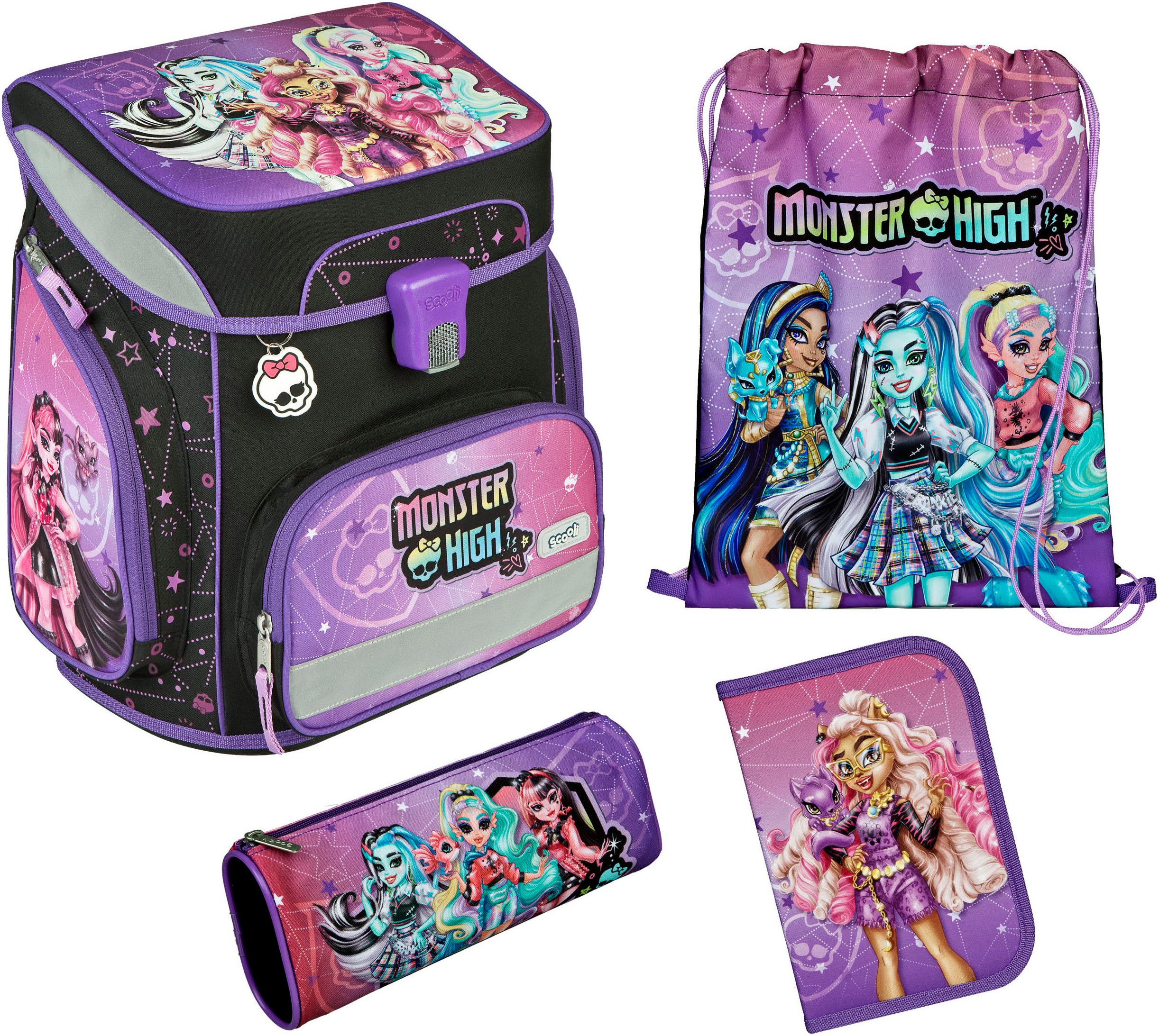 Scooli Schulranzen EasyFit, Monster High (Set,